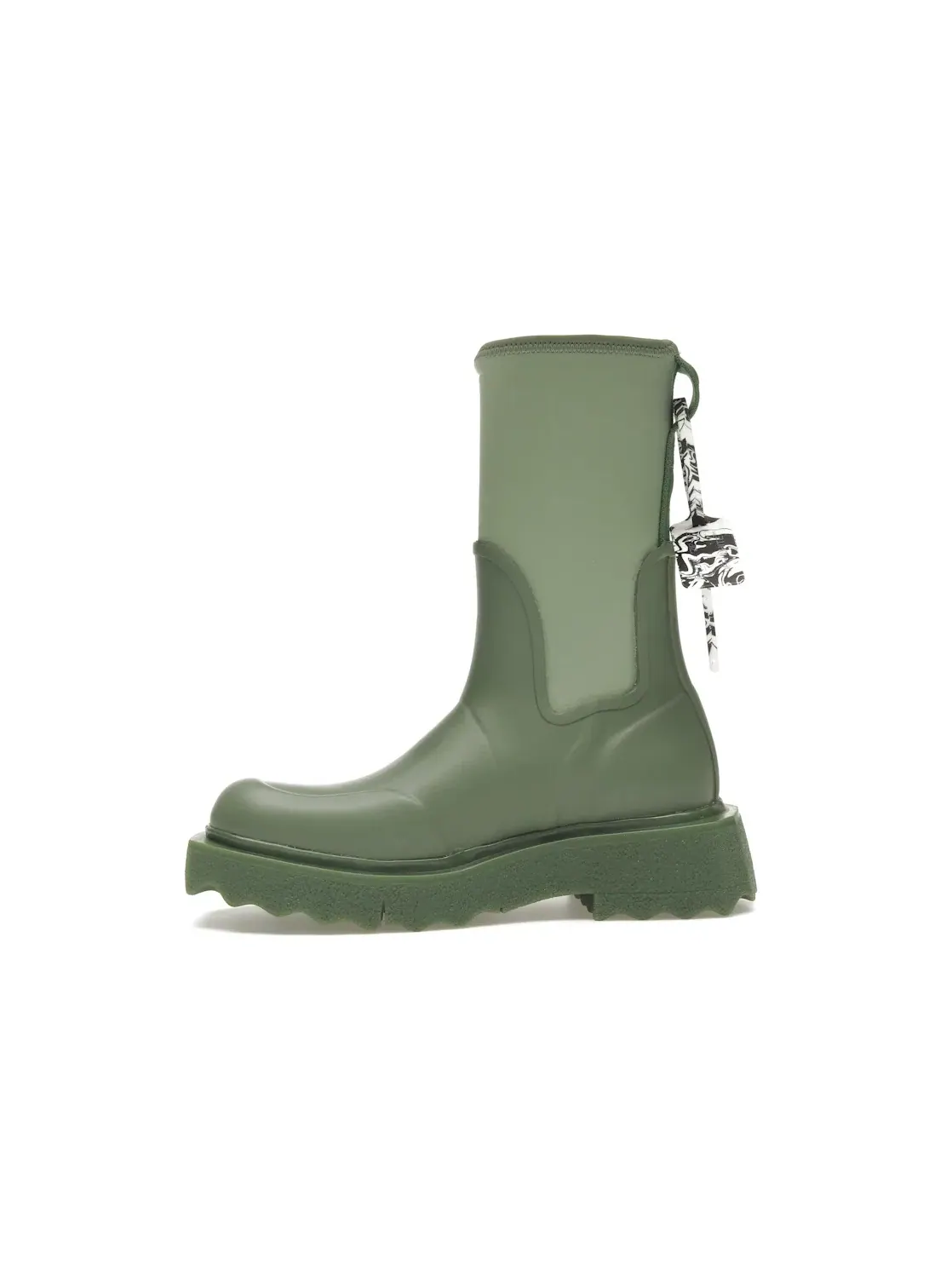 Женские резиновые сапоги с биркой OFF-WHITE Zip-tie Rain Boots OFF-WHITE — изображение 3 из 4, зеленый