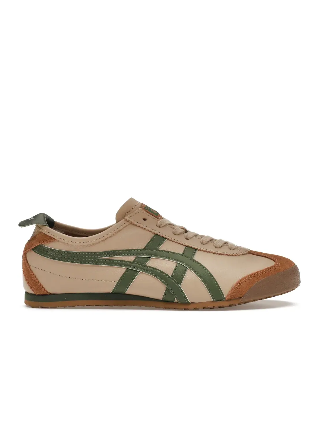 Мужские кроссовки классические Onitsuka Tiger Mexico 66 ASICS — изображение 1 из 4, бежевый/зеленый