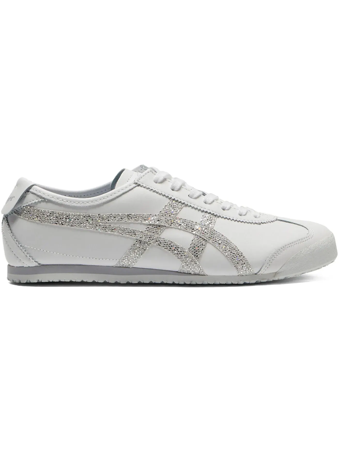 Мужские кроссовки с блестящим верхом Onitsuka Tiger Mexico 66 ASICS — изображение 1 из 2, белый/серебристый