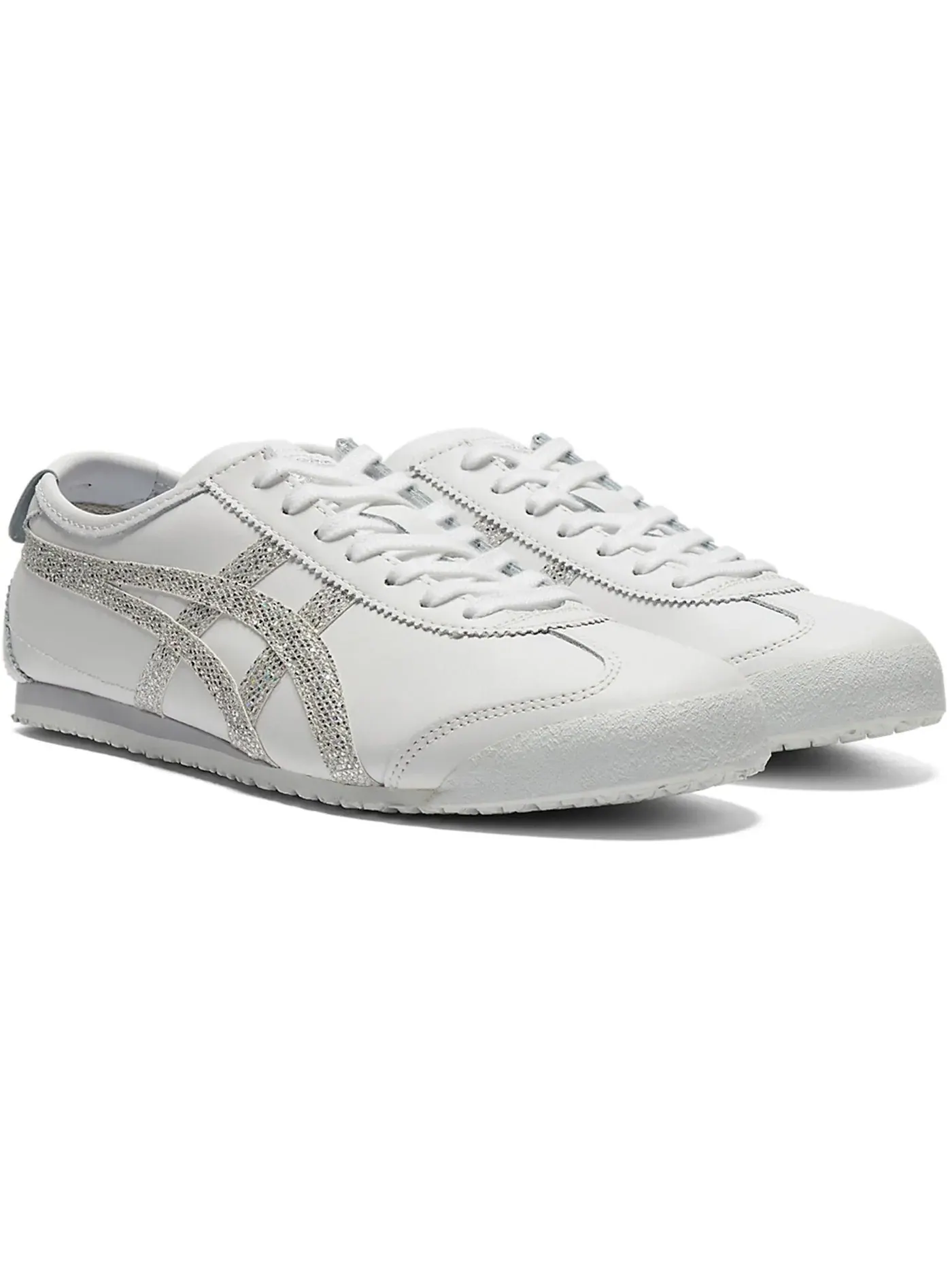Мужские кроссовки с блестящим верхом Onitsuka Tiger Mexico 66 ASICS — изображение 2 из 2, белый/серебристый