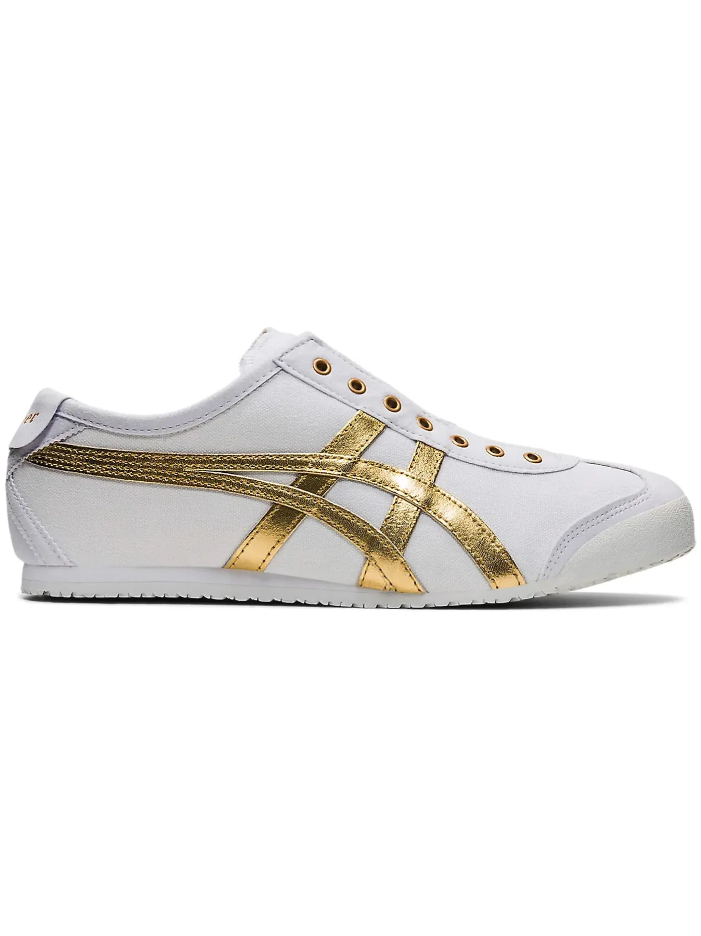 Мужские кроссовки lifestyle Onitsuka Tiger Mexico 66 Slip-On ASICS — изображение 1 из 1, белый/золотистый