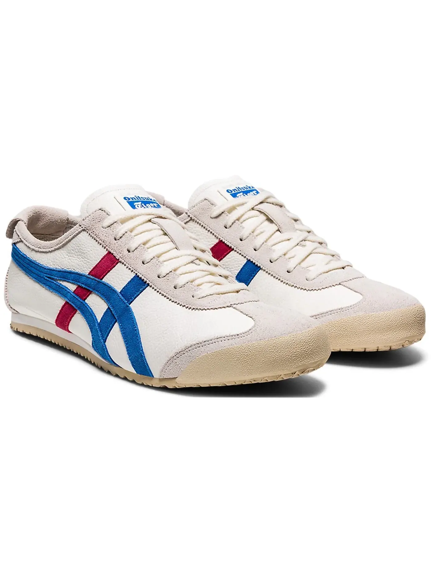 Мужские кроссовки кожаные Onitsuka Tiger Mexico 66 Vintage ASICS — изображение 2 из 2, белый/синий