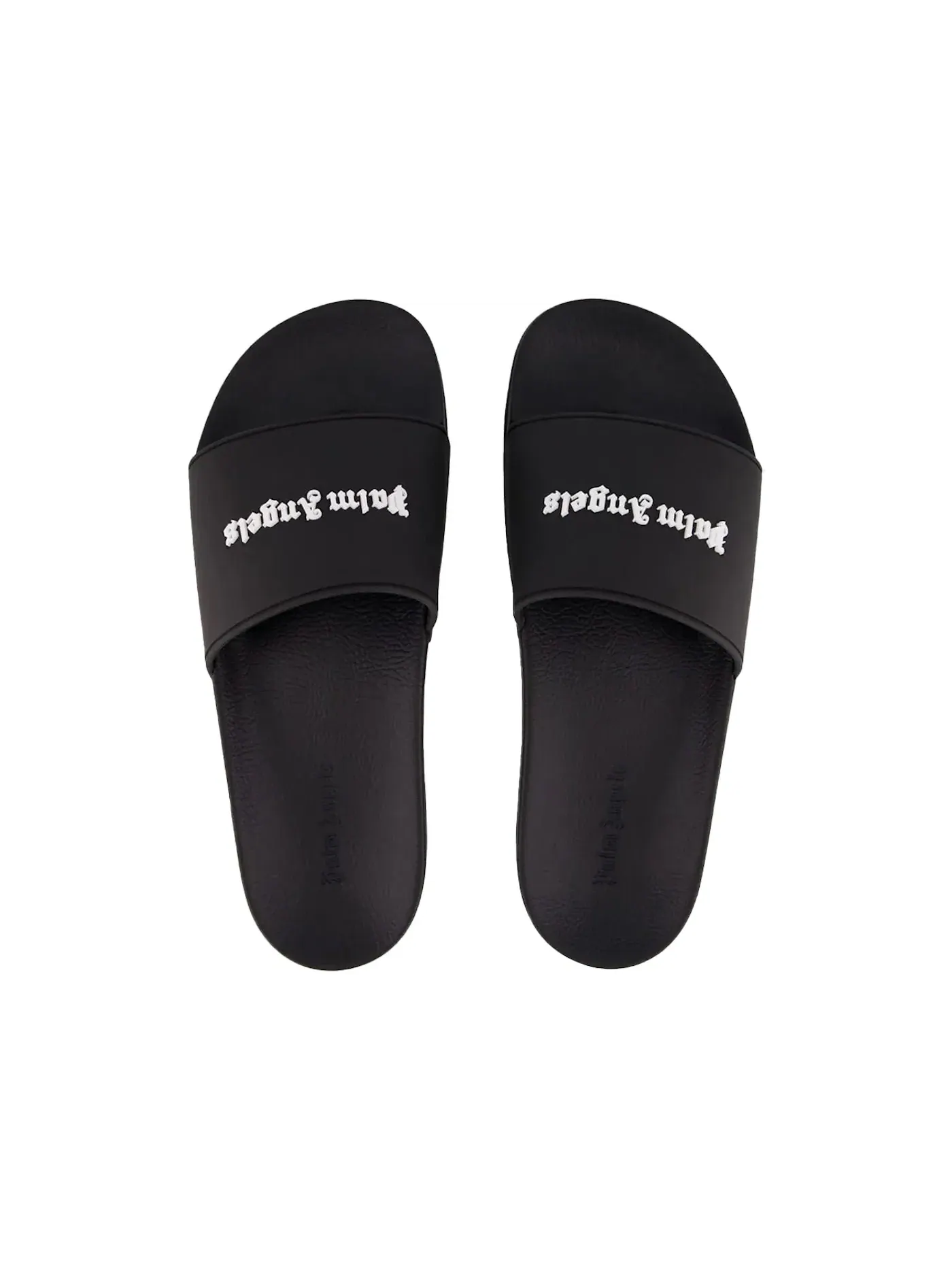 Мужские шлепанцы с логотипом Palm Angels Classic Logo Pool Slides — изображение 2 из 2, черный/белый