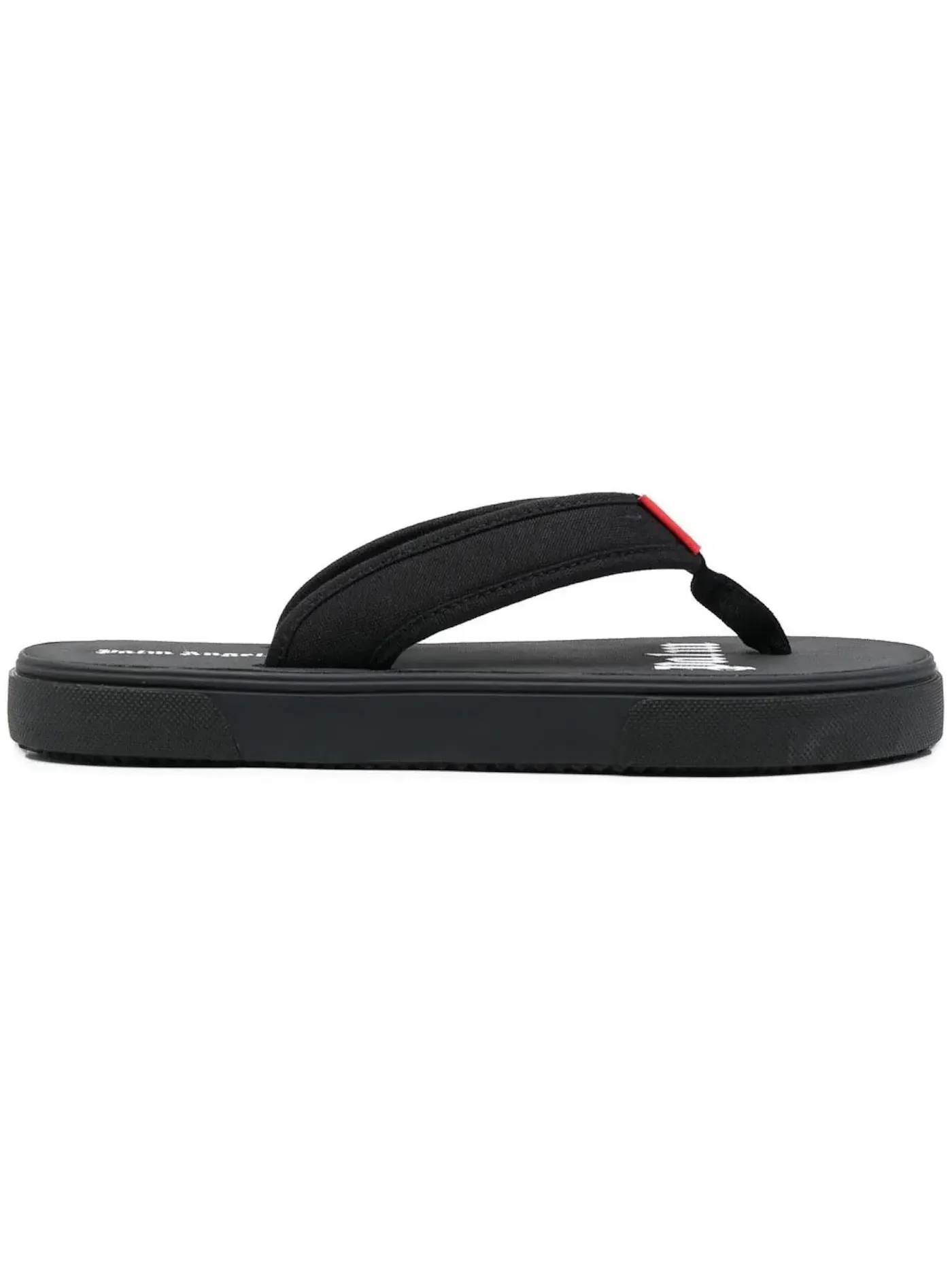 Мужские шлепанцы с принтом Palm Angels Logo Tag Flip Flops Palm Angels — изображение 1 из 2, черный/белый