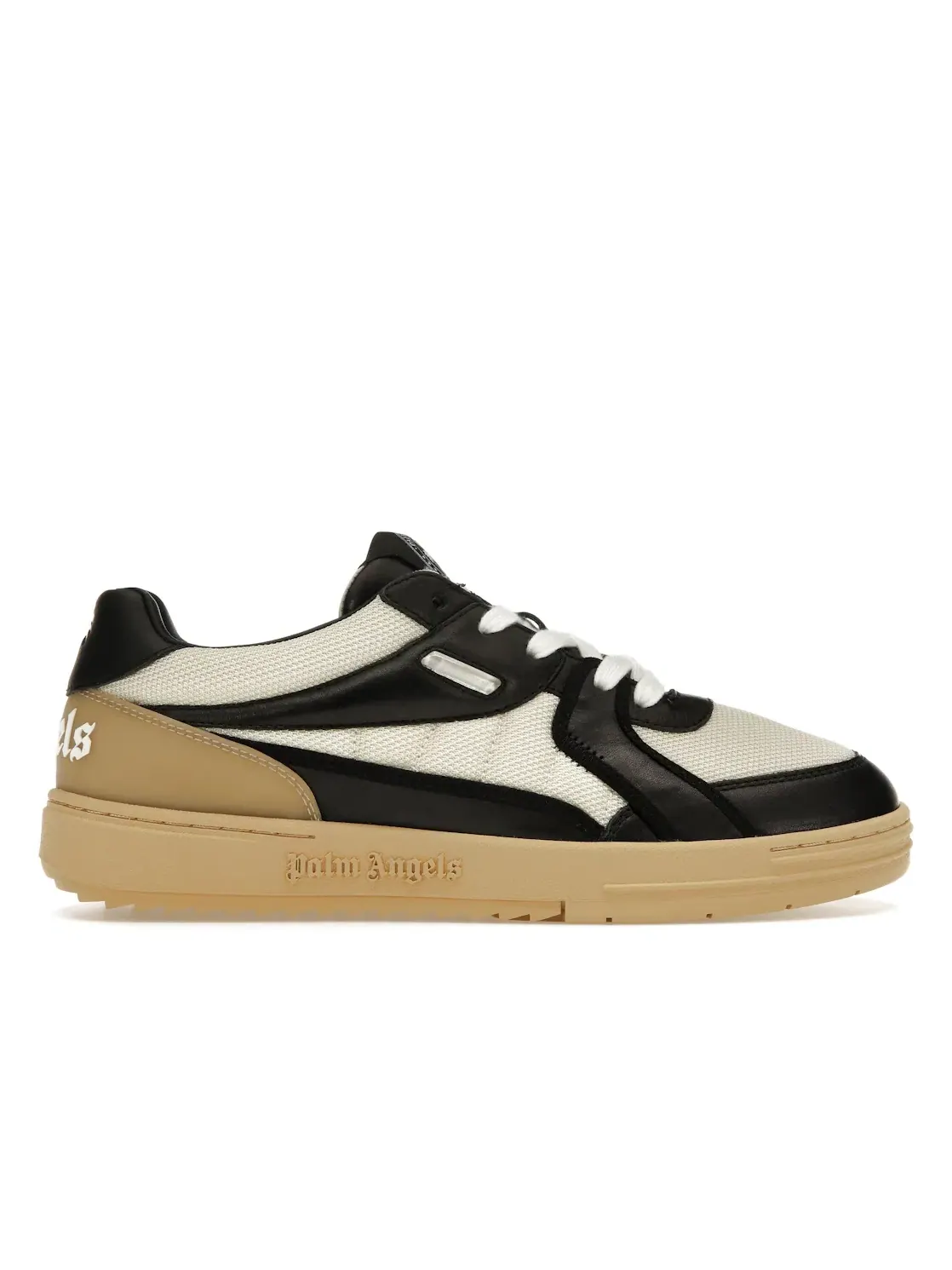 Мужские кроссовки с кожаным верхом Palm Angels Palm University Sneaker — изображение 1 из 4, белый/черный