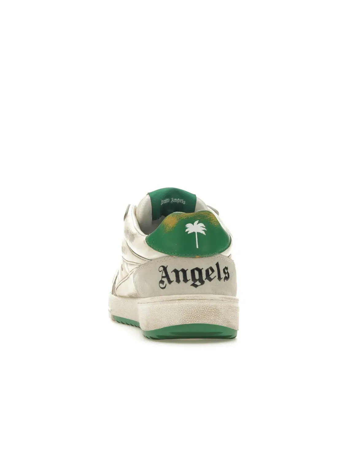 Мужские кроссовки с кожаным верхом Palm Angels Palm University Vintage Sneaker — изображение 4 из 4, белый/зеленый