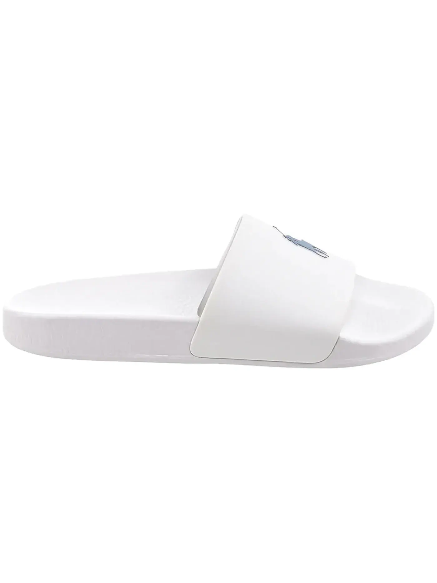 Мужские шлепанцы Signature Pony Slide Polo Ralph Lauren — изображение 1 из 2, белый/темно-синий