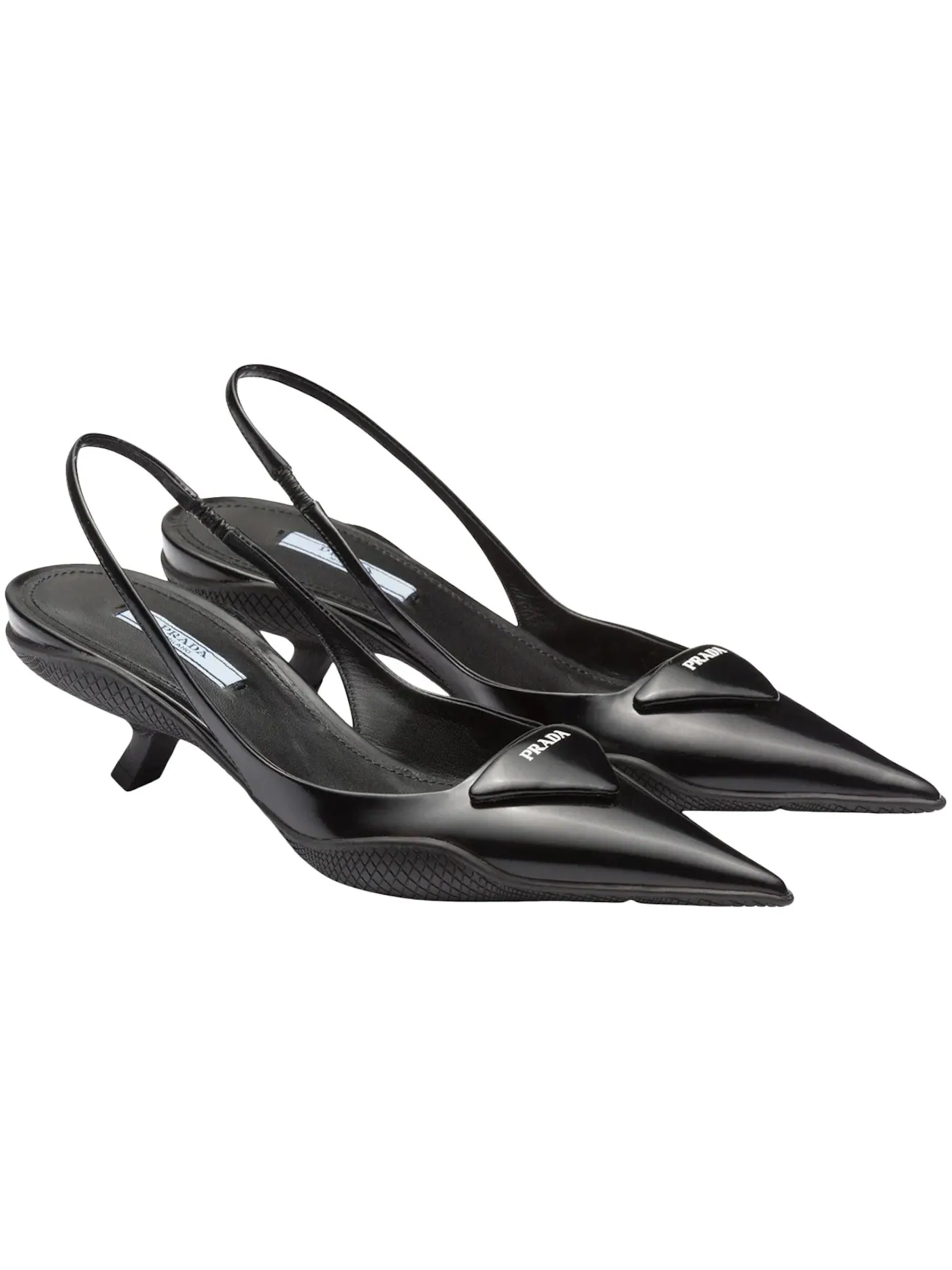 Женские туфли на каблуке с ремешком Prada Prada 30mm Sling-Back Pumps — изображение 2 из 4, черный