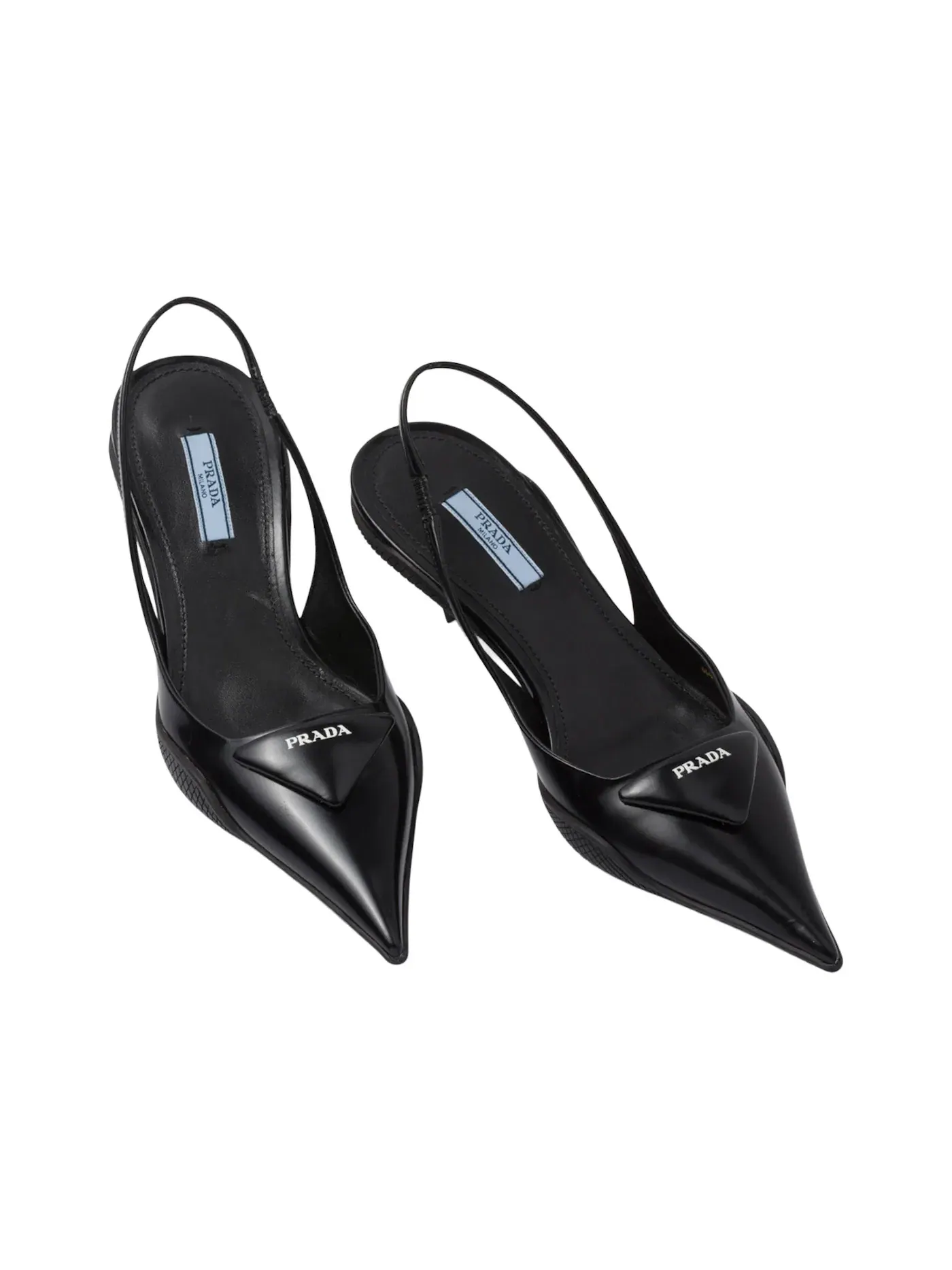 Женские туфли на каблуке с ремешком Prada Prada 30mm Sling-Back Pumps — изображение 3 из 4, черный