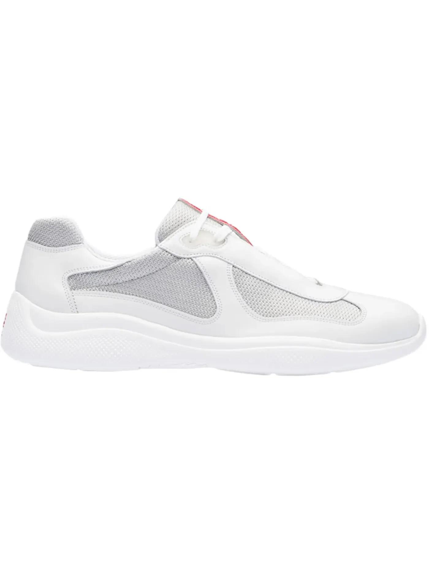 Мужские кроссовки с длинным шнурком Prada America's Cup Prada — изображение 1 из 1, белый/серебристый