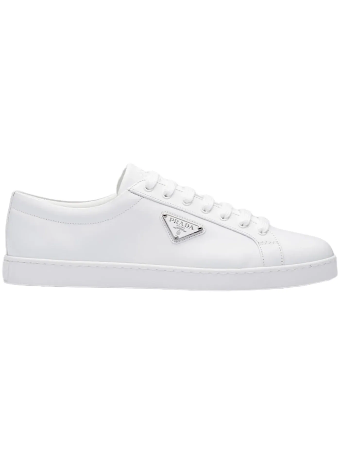 Мужские кроссовки из кожи Prada Brushed Sneakers Prada — изображение 1 из 1, белый белый