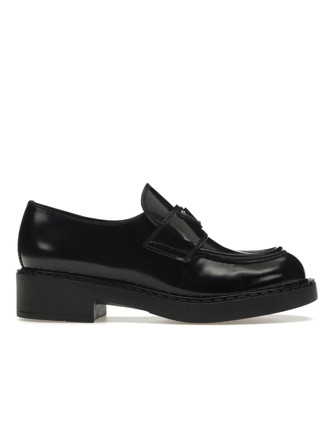 Женские лоферы из кожи с эффектом состаренности Prada Chocolate 50mm Loafer Prada