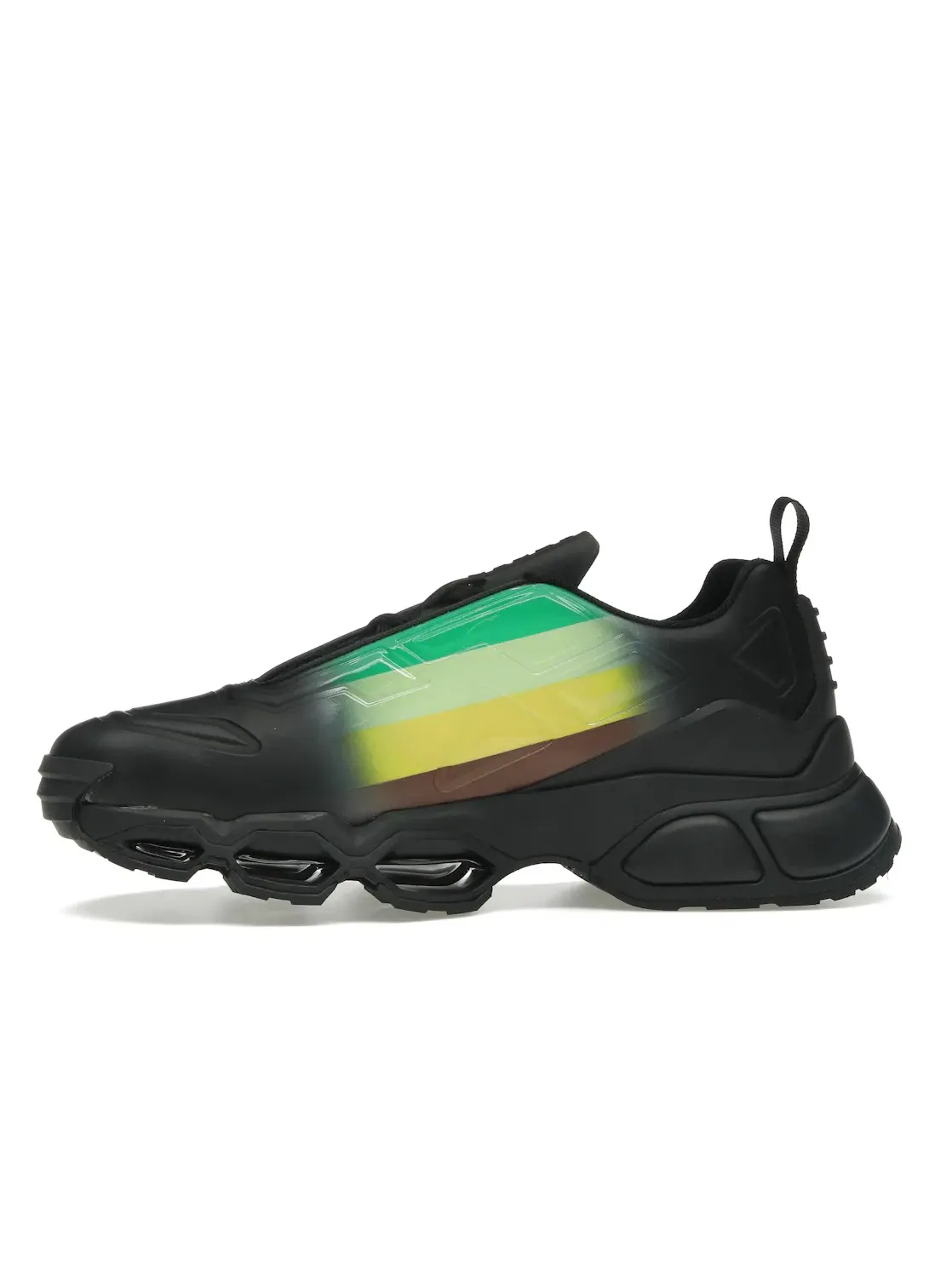 Мужские кроссовки с перекрестным дизайном Prada Collision Cross Sneaker Prada — изображение 3 из 4, черный/зеленый