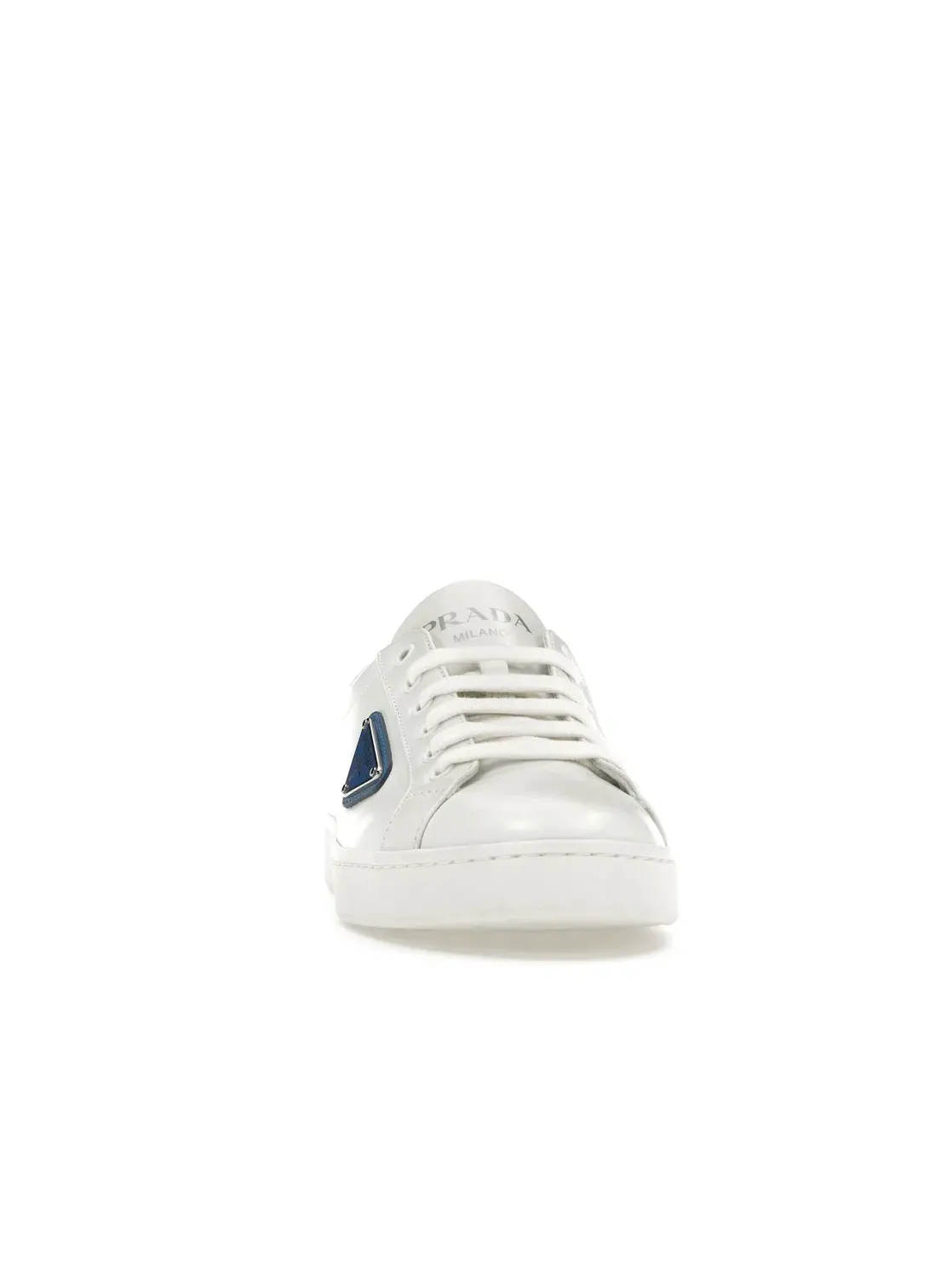 Женские кеды с кожаным верхом Prada Court Sneaker Prada — изображение 2 из 4, белый/синий