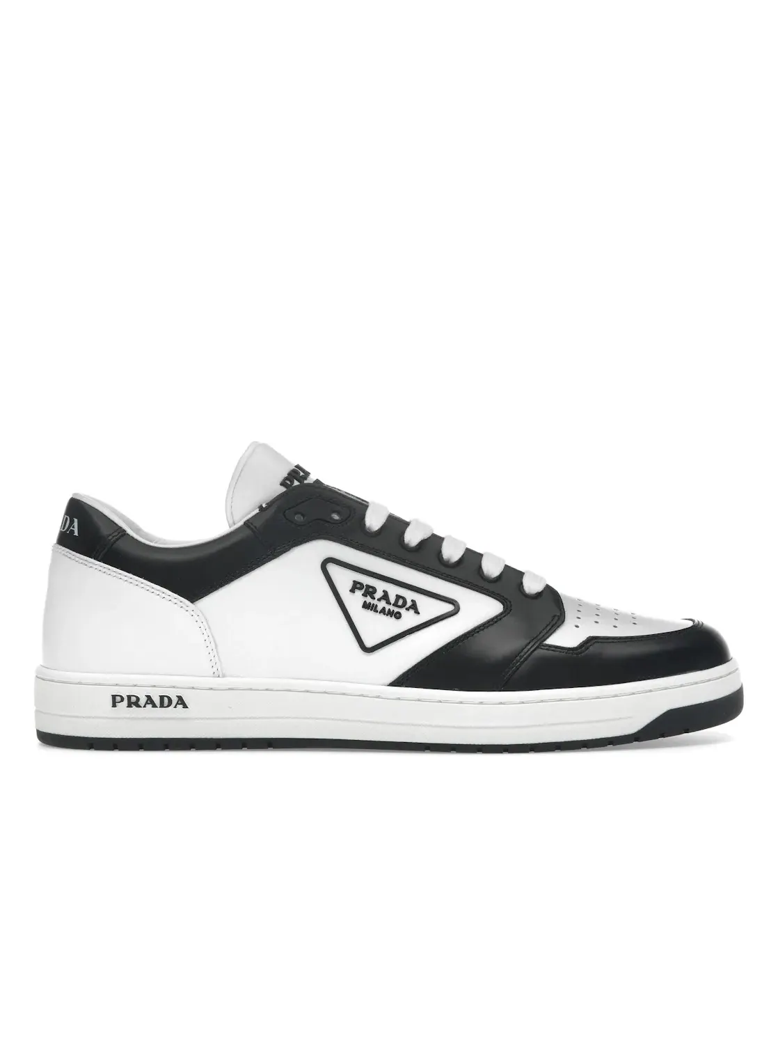 Мужские кроссовки кожаные Prada District Leather Prada — изображение 1 из 4, белый/черный/белый