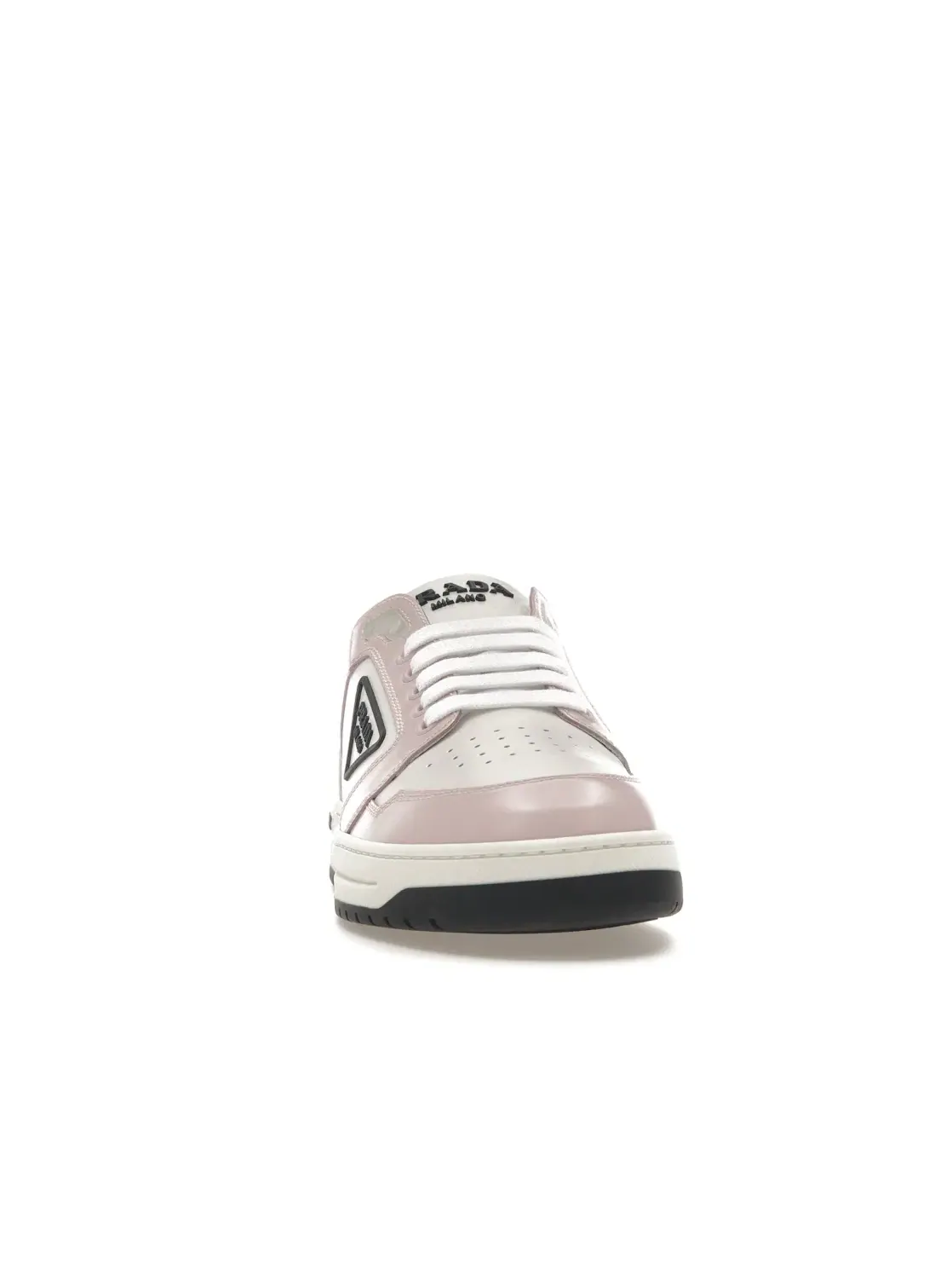 Женские кроссовки из перфорированной кожи Prada District Sneaker Prada — изображение 2 из 4, белый/розовый