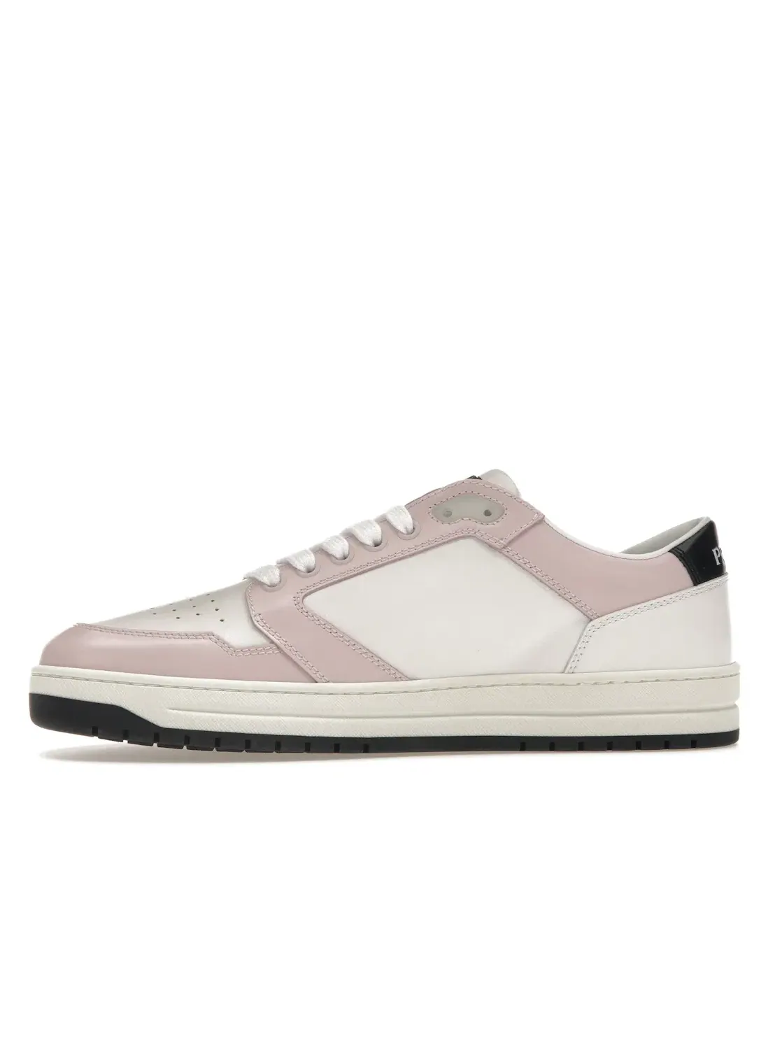 Женские кроссовки из перфорированной кожи Prada District Sneaker Prada — изображение 3 из 4, белый/розовый