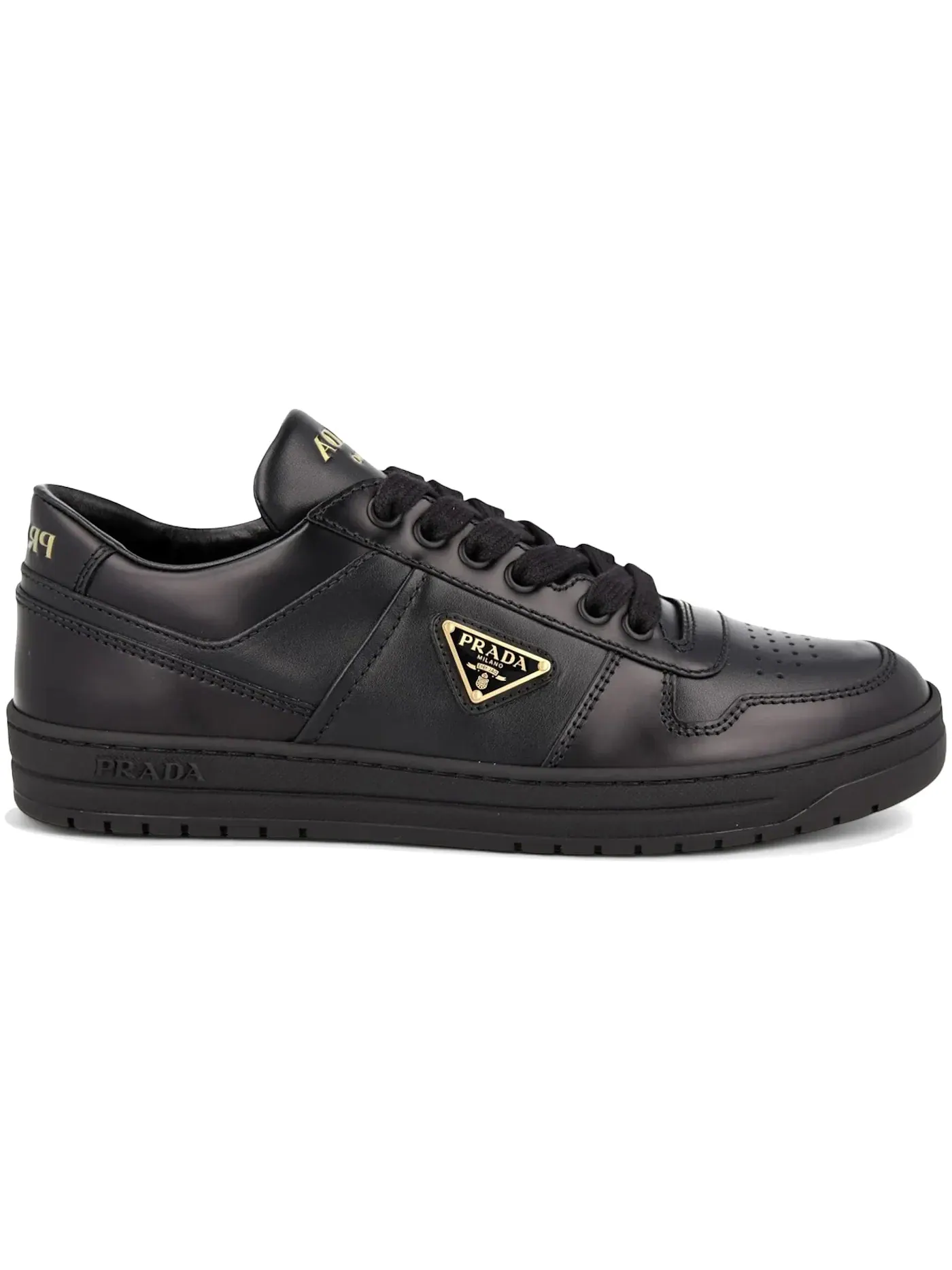 Женские кожаные кроссовки Prada Downtown Leather Low Top Sneakers Prada — изображение 1 из 1, черный