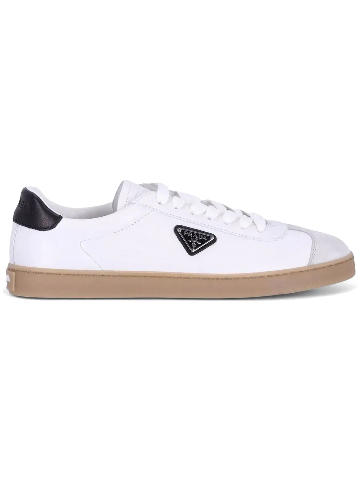 Мужские кроссовки кожаные Prada Lane Sneaker Prada — изображение 1 из 1, белый/черный