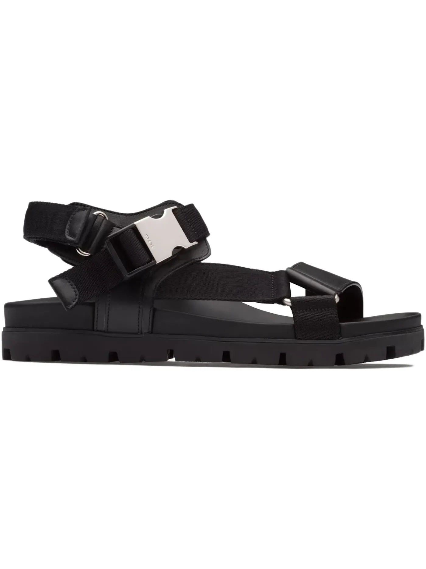 Мужские сандалии из кожи и технической ткани Prada — изображение 1 из 1, черный
