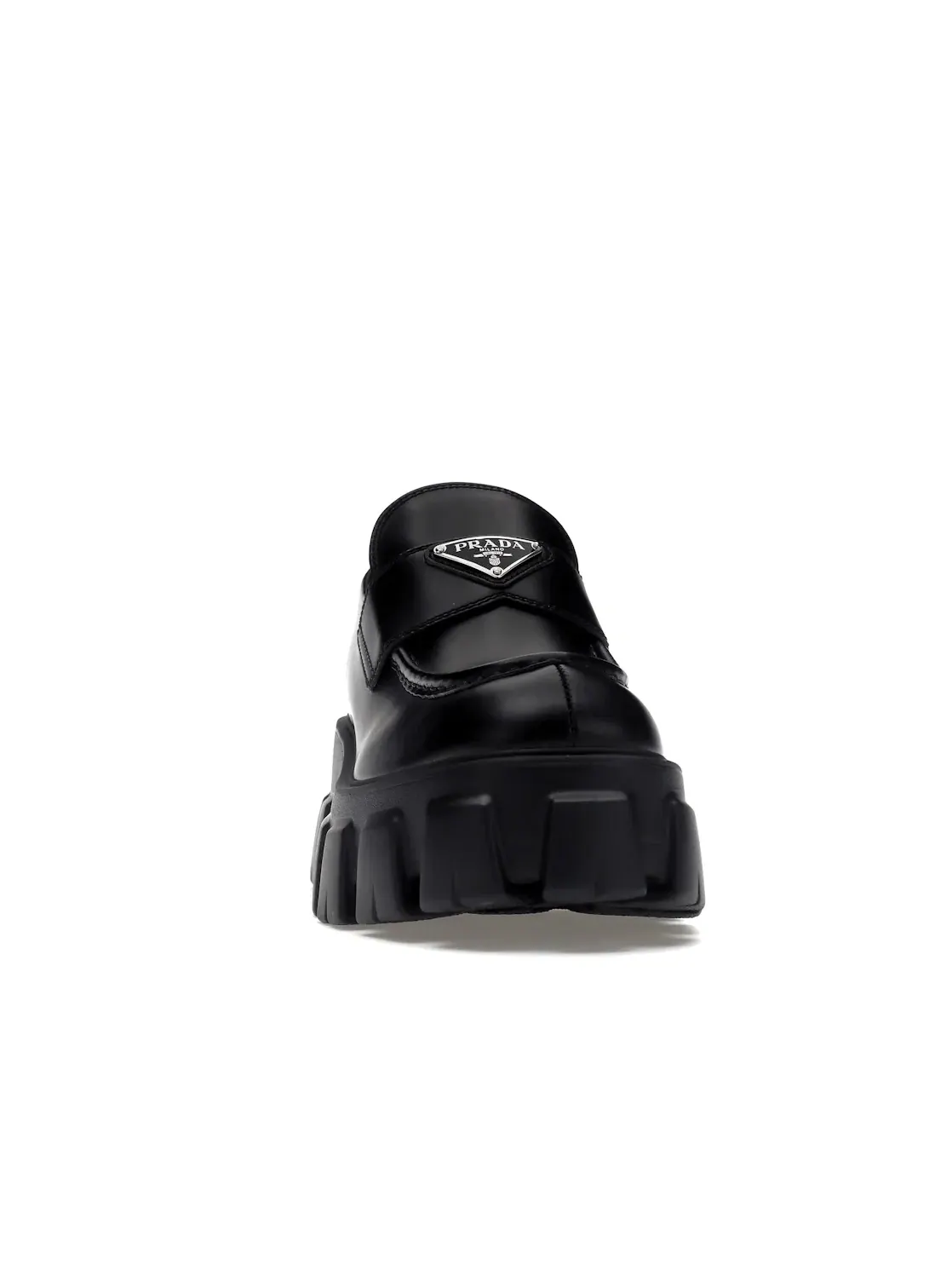Женские лоферы на платформе Prada Monolith Prada — изображение 2 из 4, черный/серебристый