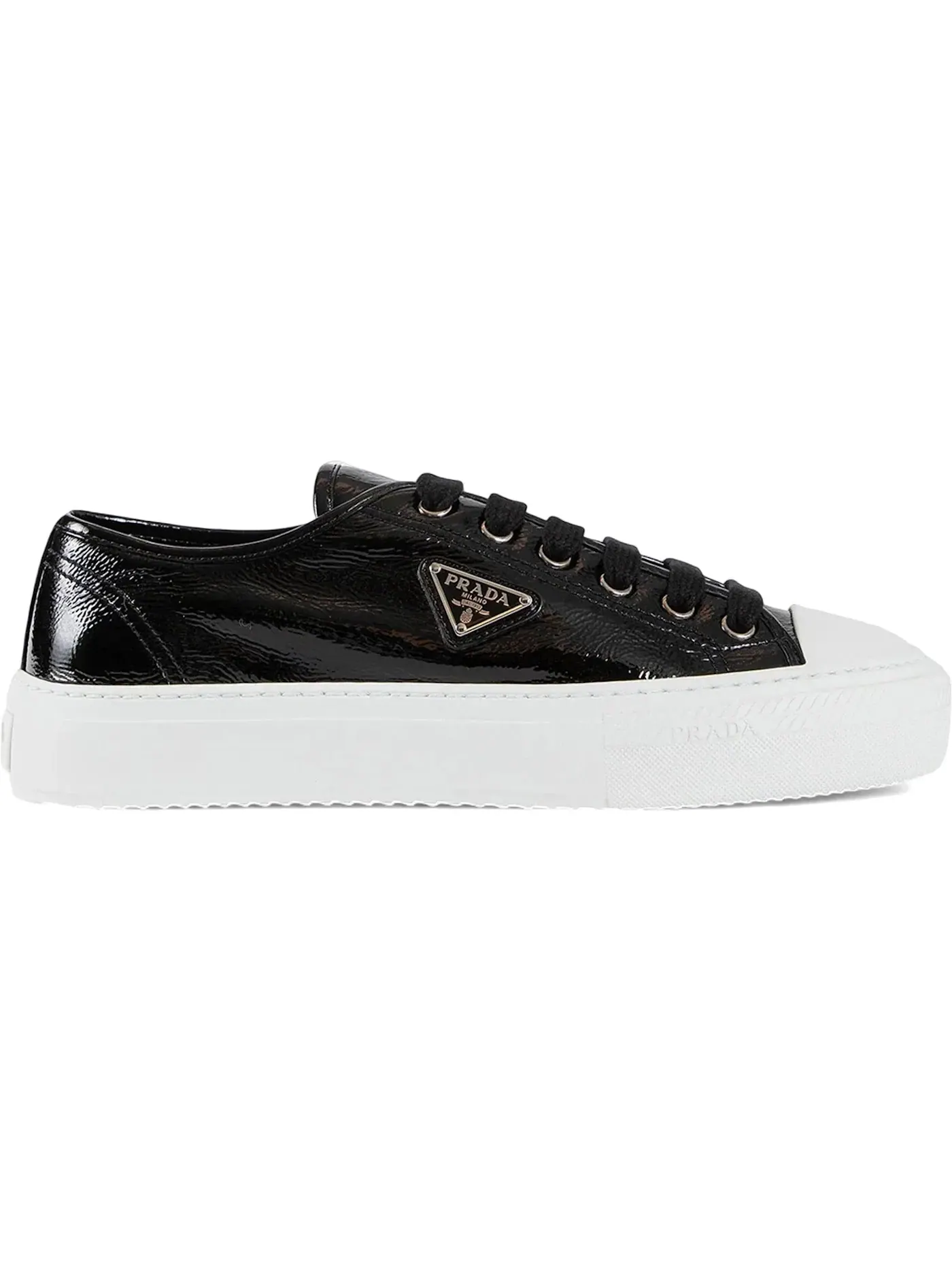 Женские кожаные кроссовки Prada Naplak Leather Sneakers — изображение 1 из 1, черный