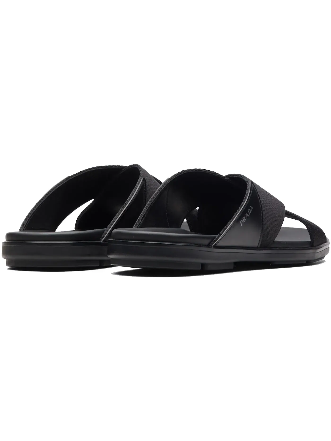 Мужские шлепанцы Prada Nylon Tape Crisscross Slides Prada — изображение 3 из 3, черный