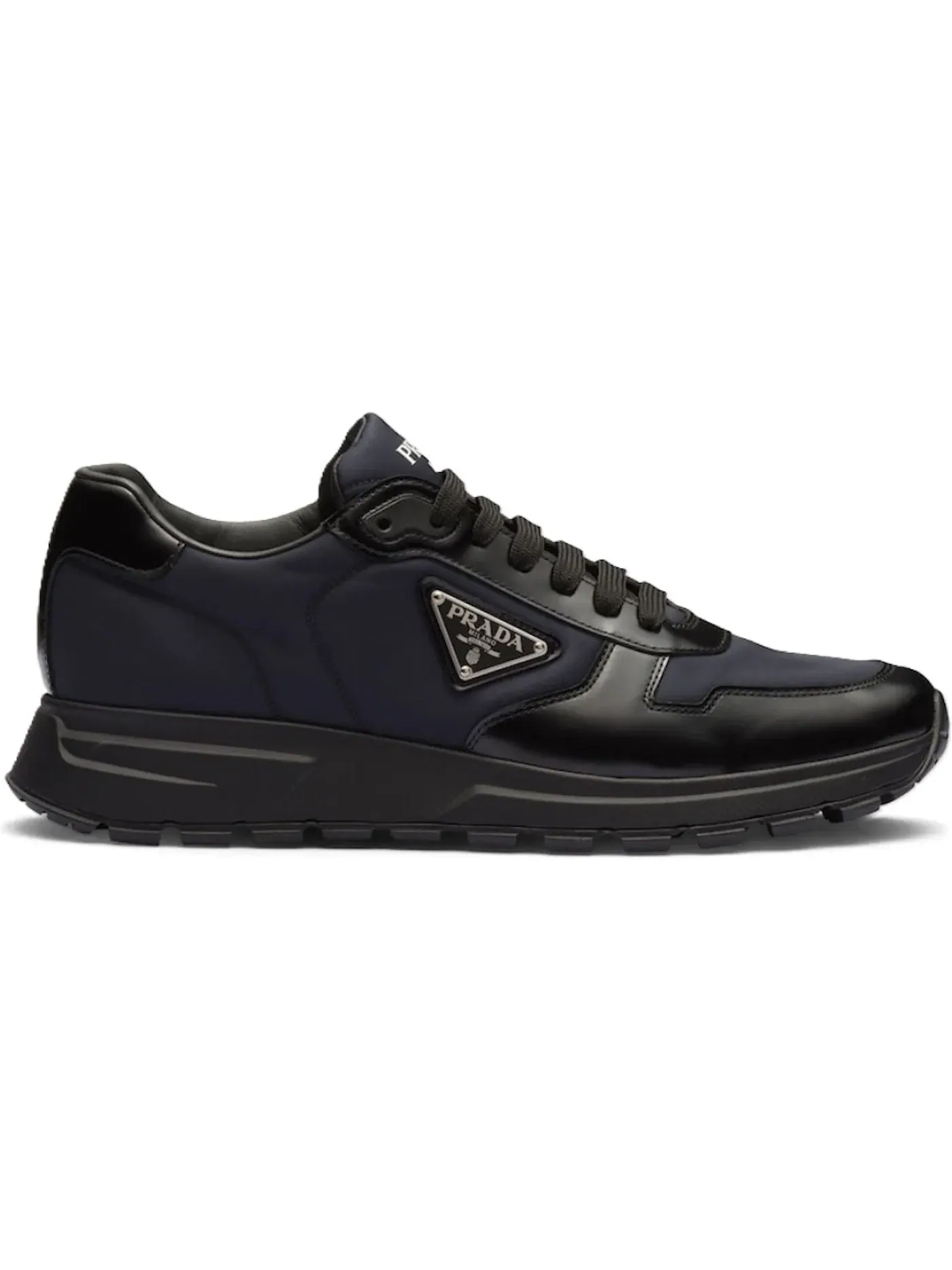 Мужские кроссовки с принтом Prada Prax Re-Nylon Sneaker Prada — изображение 1 из 1, черный/синий