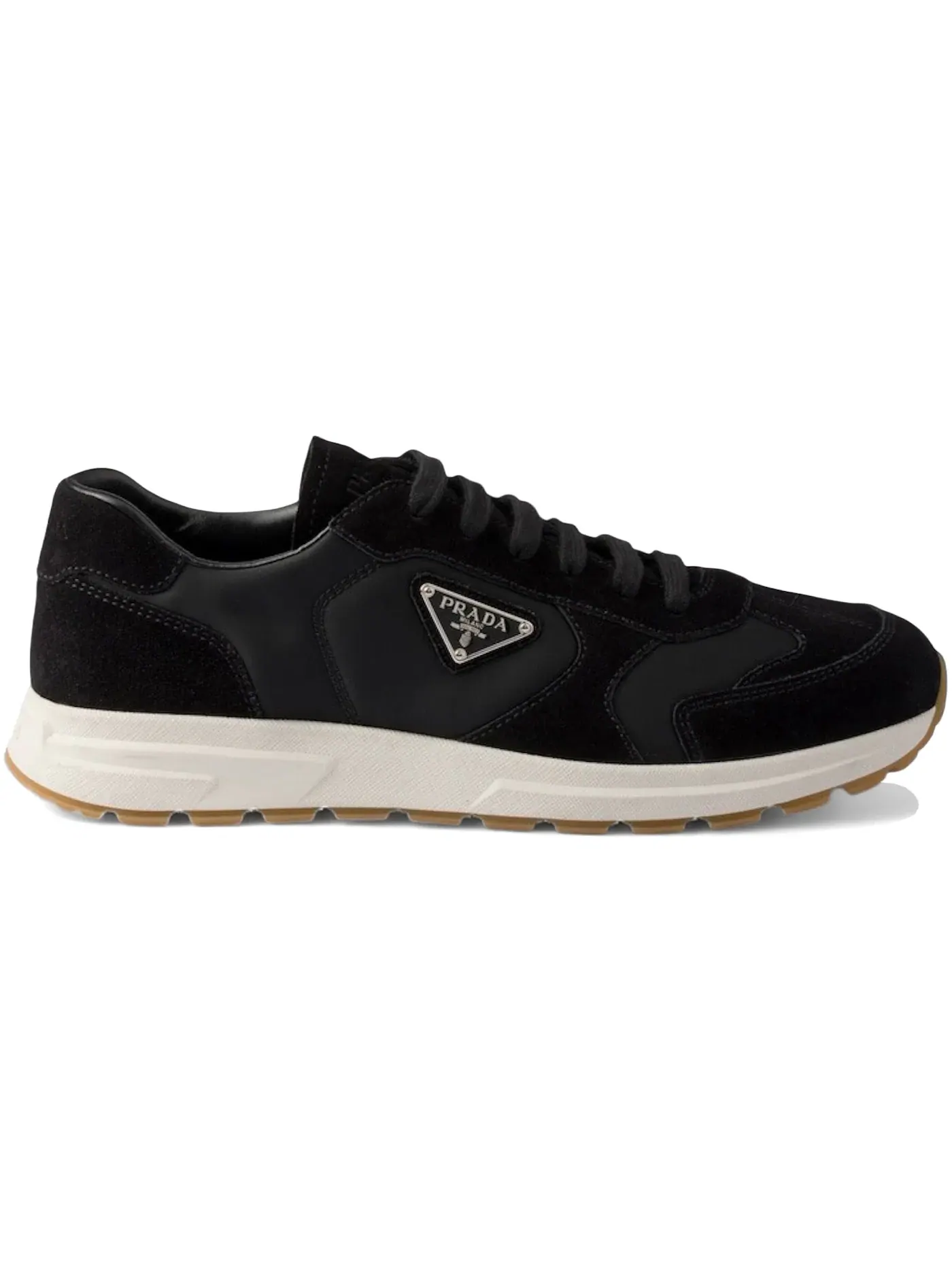 Мужские кроссовки на шнуровке Prada Prax Suede And Re-nylon — изображение 1 из 1, черный