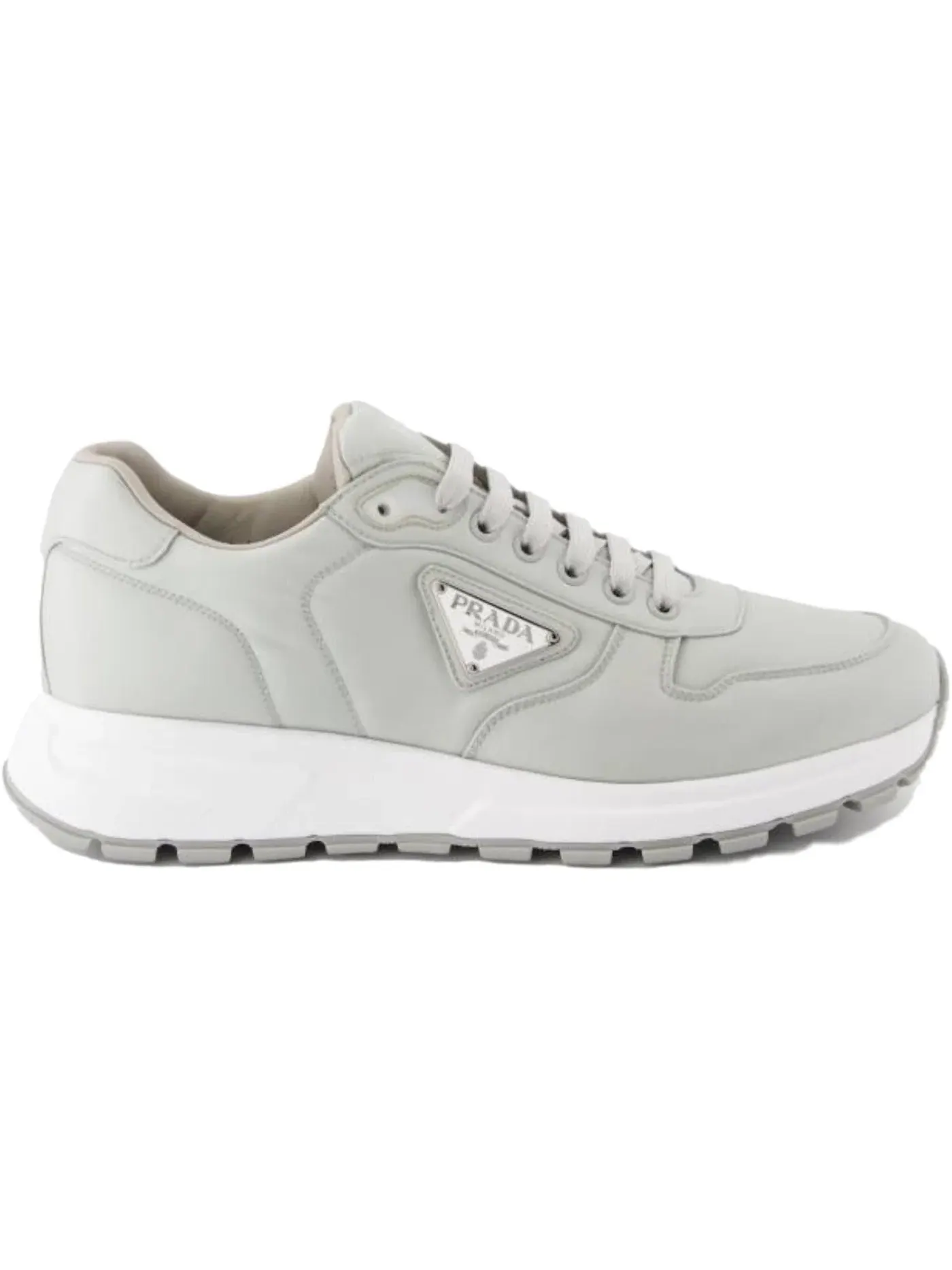Мужские кроссовки из переработанного нейлона Prada Re-Nylon Sneaker Prada — изображение 1 из 1, серый/белый