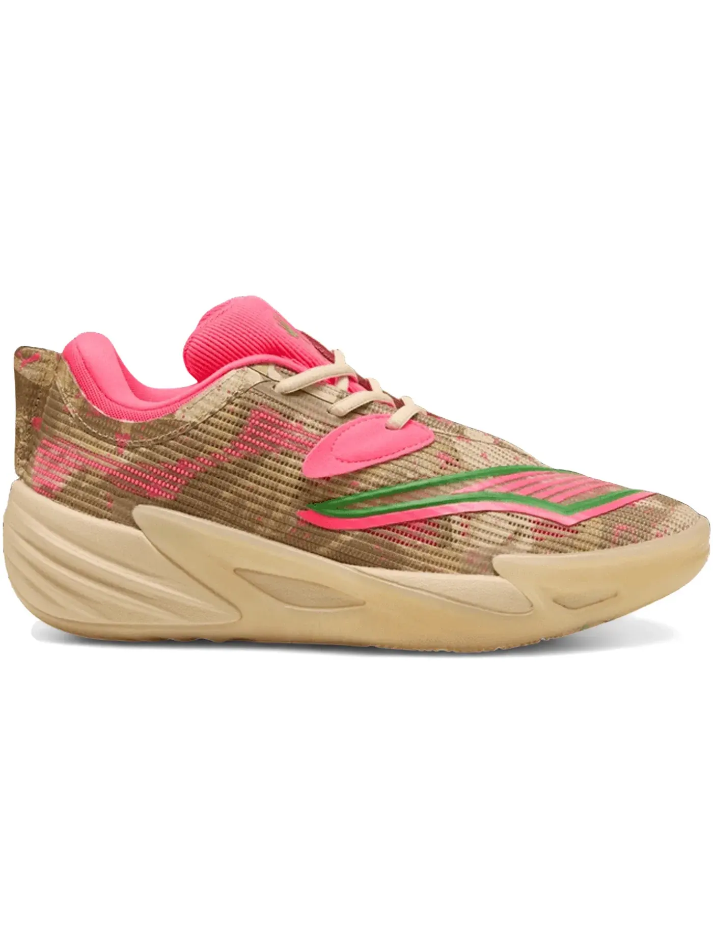 Мужские кроссовки для баскетбола Puma All-Pro Nitro 2 — изображение 1 из 1, бежевый/розовый/зеленый