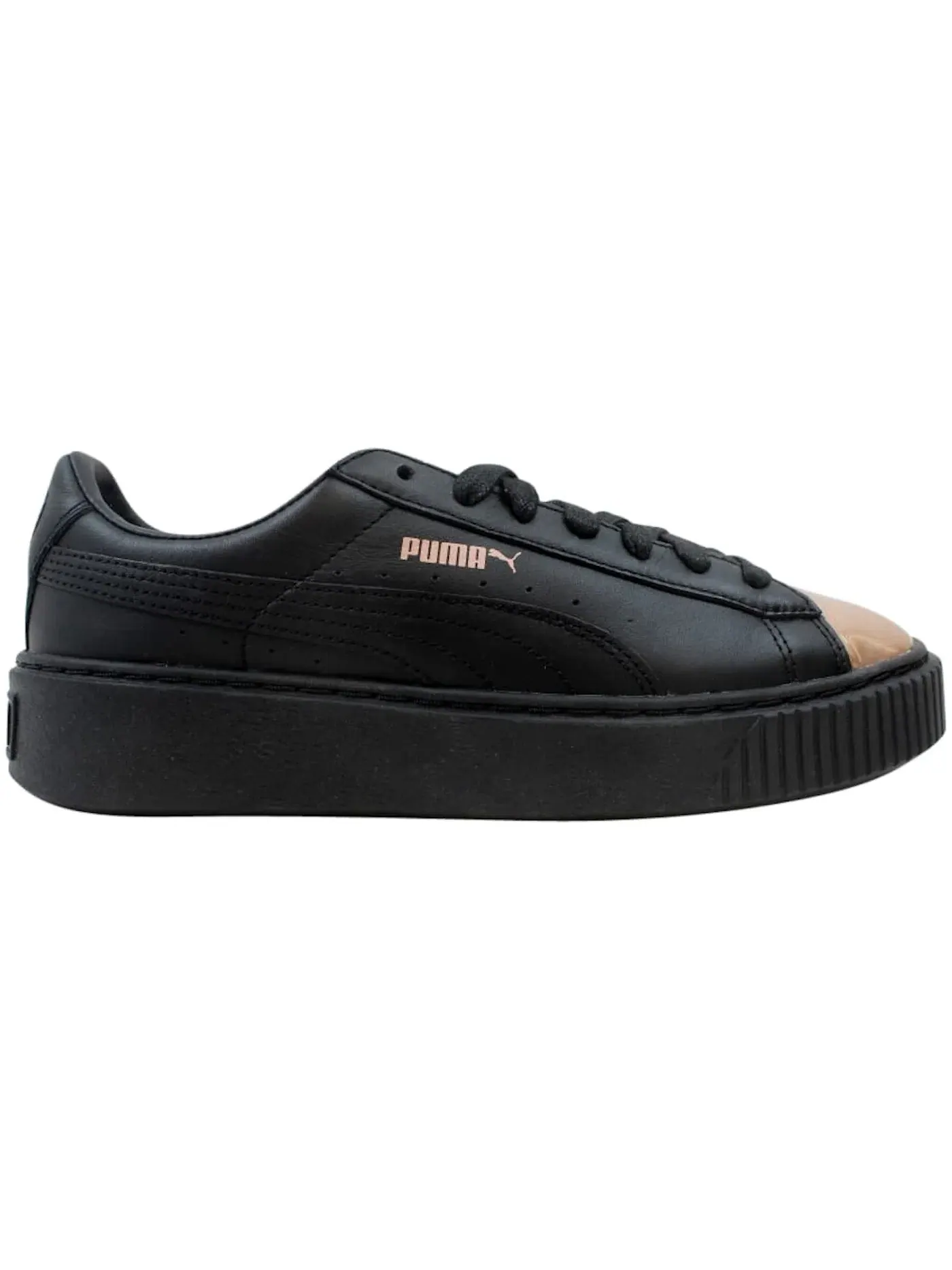 Женские кроссовки для повседневной носки Puma Basket Platform Metallic Puma Puma Black Rose Gold — изображение 1 из 1