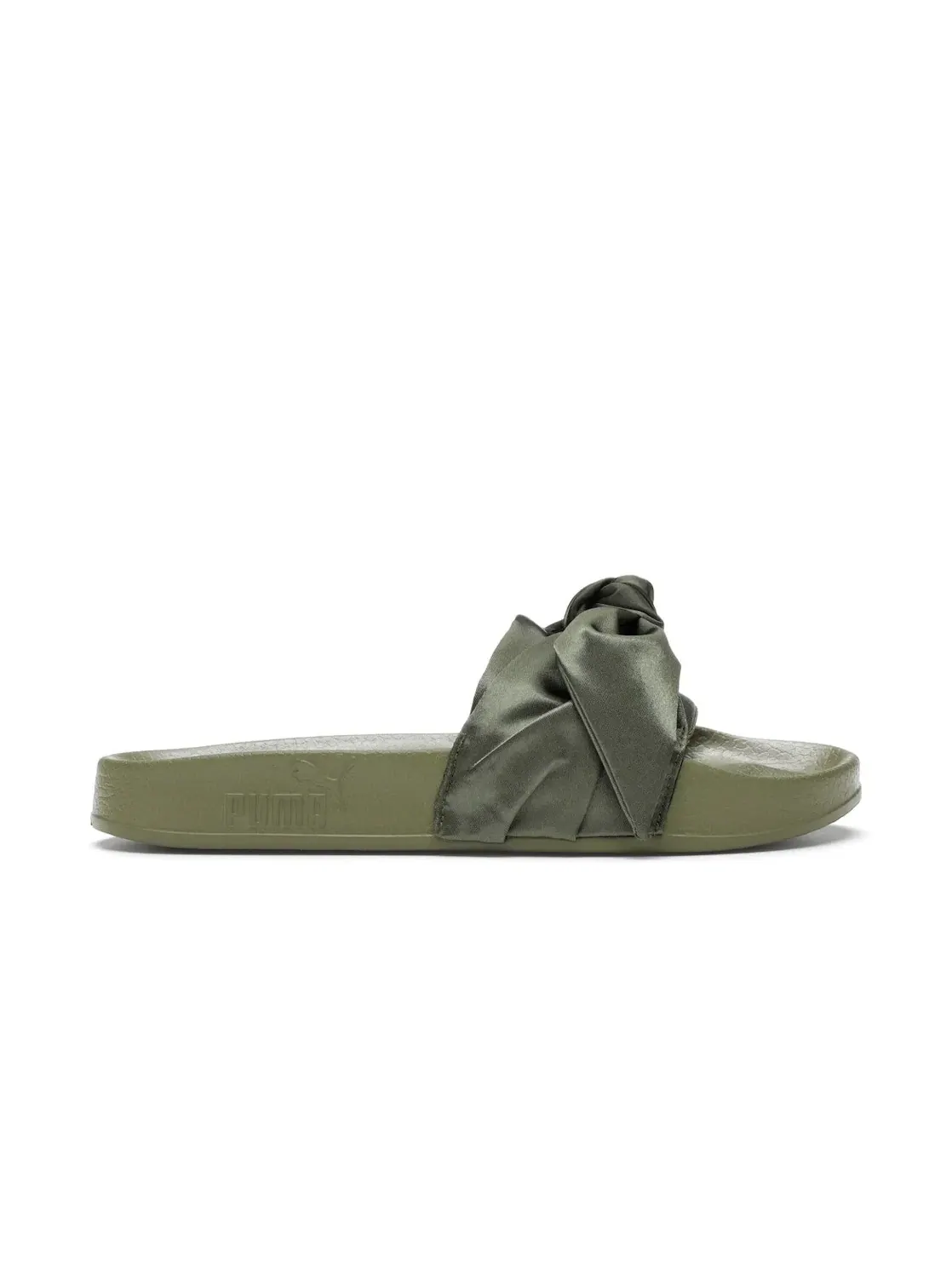 Женские сандалии-слайды с бантом Puma Bow Slide — изображение 1 из 4, оливковый/серебристый
