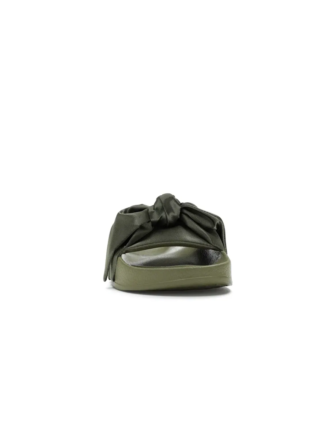 Женские сандалии-слайды с бантом Puma Bow Slide — изображение 2 из 4, оливковый/серебристый