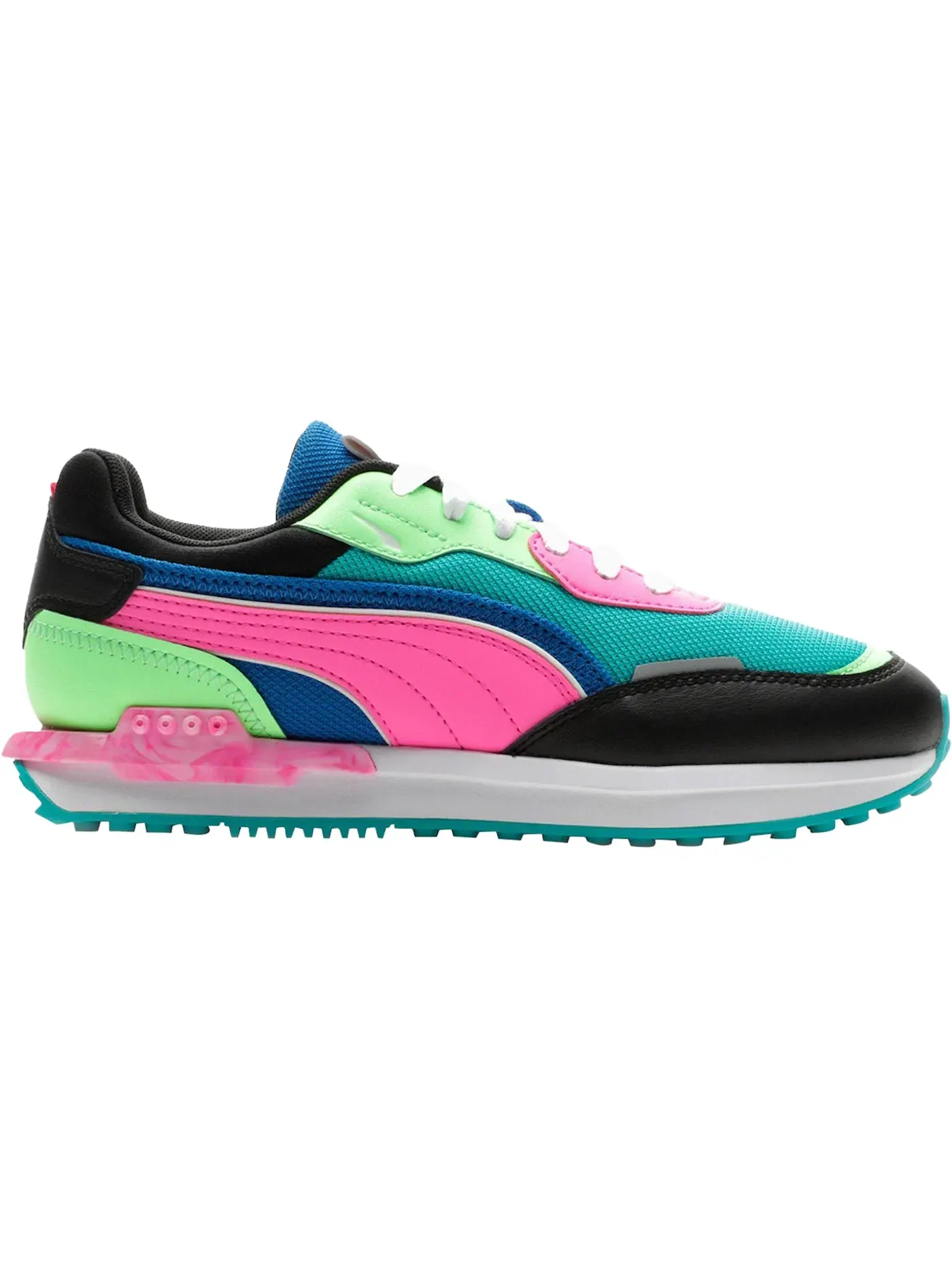 Женские кроссовки Lifestyle Puma City Rider Puma — изображение 1 из 1, зеленый/черный/розовый
