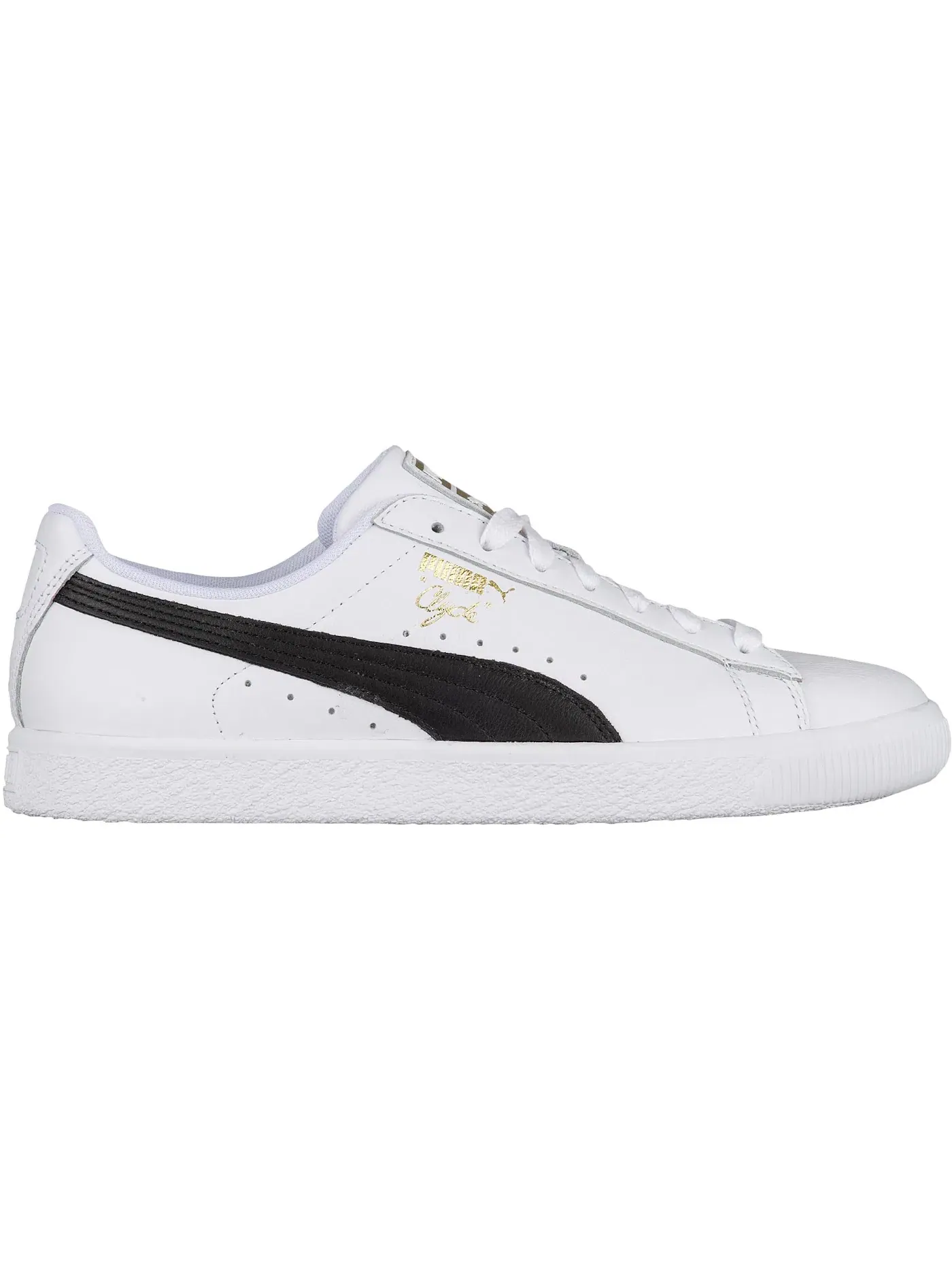 Мужские кроссовки Lifestyle Puma Clyde Core Leather Foil Puma — изображение 1 из 1, белый/черный/золотистый