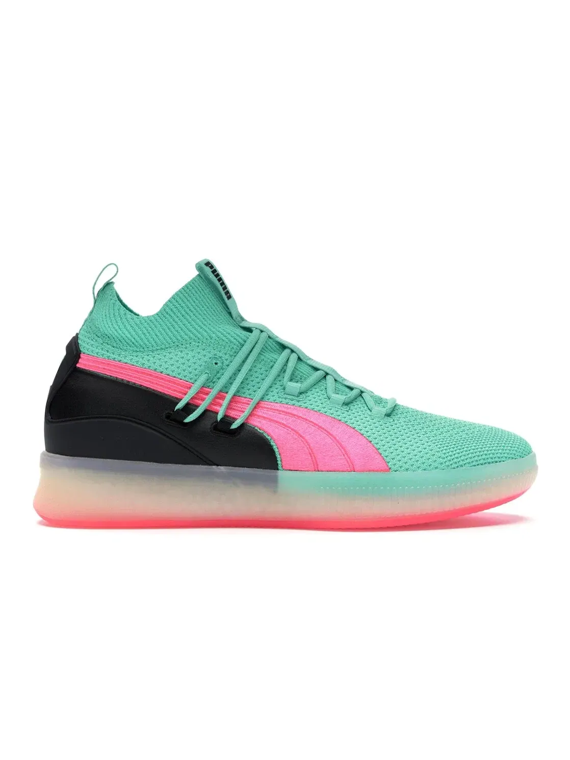 Мужские кроссовки для баскетбола с ярким дизайном Puma Clyde Court Disrupt — изображение 1 из 4, зеленый/розовый-черный