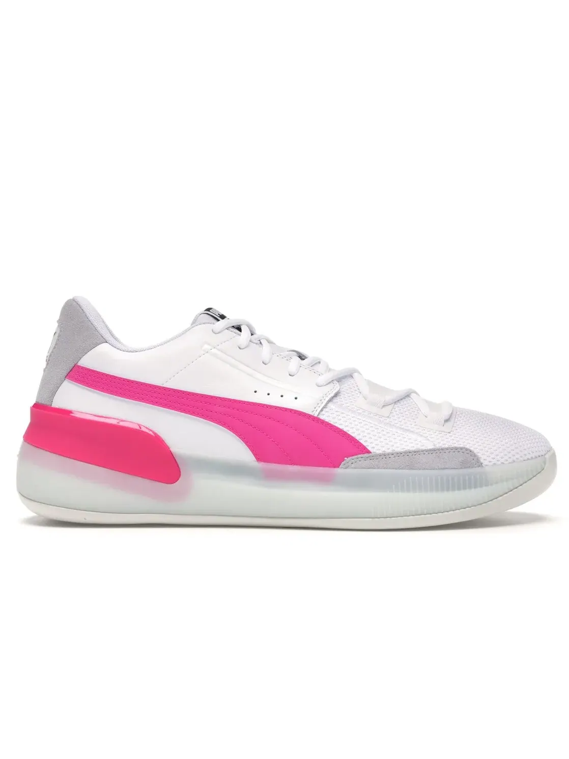 Мужские кроссовки для баскетбола с поддержкой Puma Clyde Hardwood Puma Puma White/Pink Glo — изображение 1 из 4
