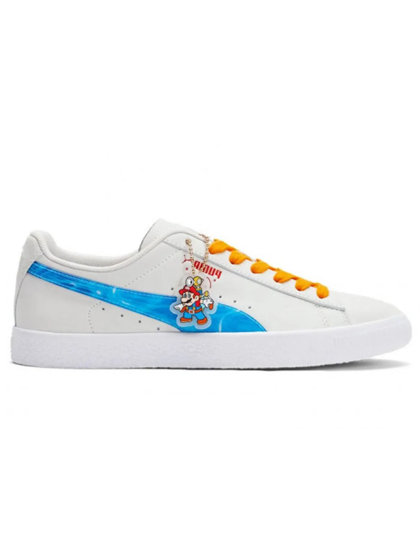 Мужские кроссовки Puma Clyde Super Mario Sunshine — изображение 1 из 1, белый/синий