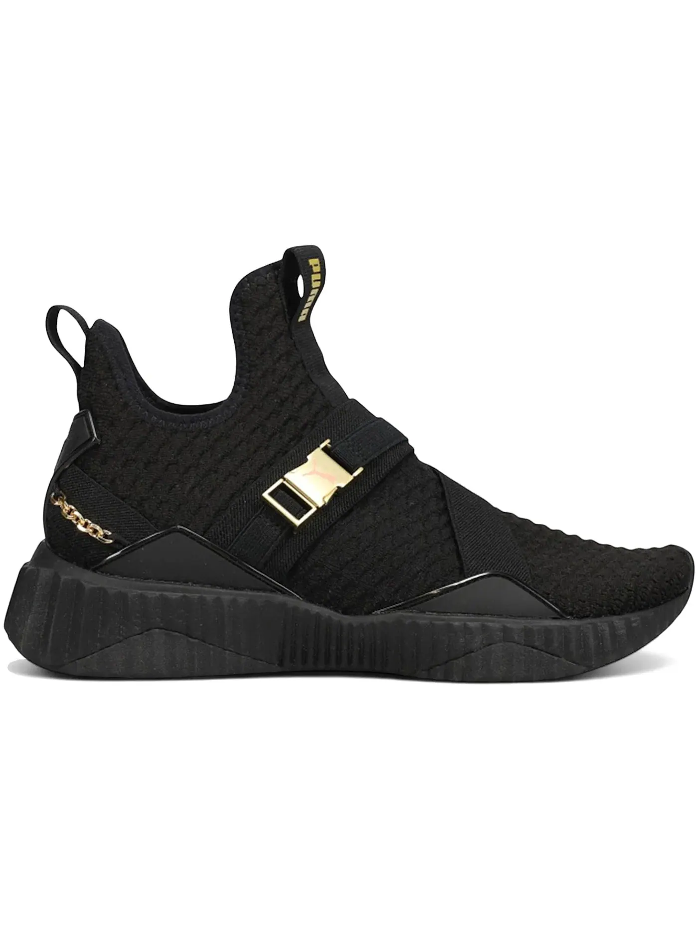Женские кроссовки Lifestyle Puma Defy Mid Puma — изображение 1 из 1, черный/золотистый