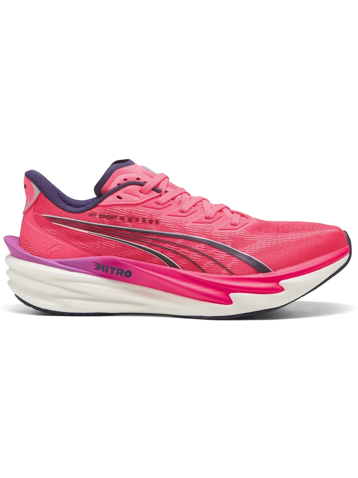 Мужские кроссовки для бега Puma Deviate Nitro 4 Puma White Electric Orchid Pure Pink — изображение 1 из 1