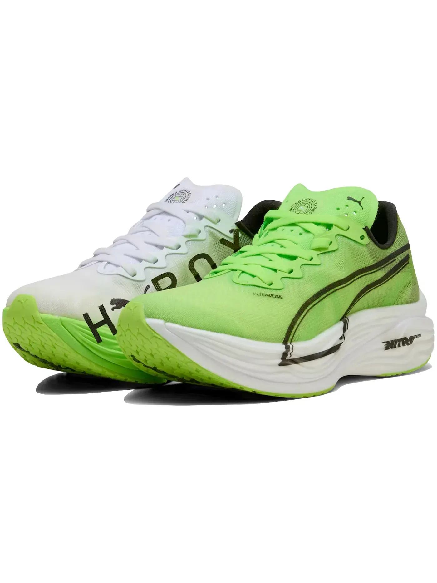 Женские кроссовки для бега Puma Deviate Nitro Elite 3 — изображение 2 из 2, белый/зеленый