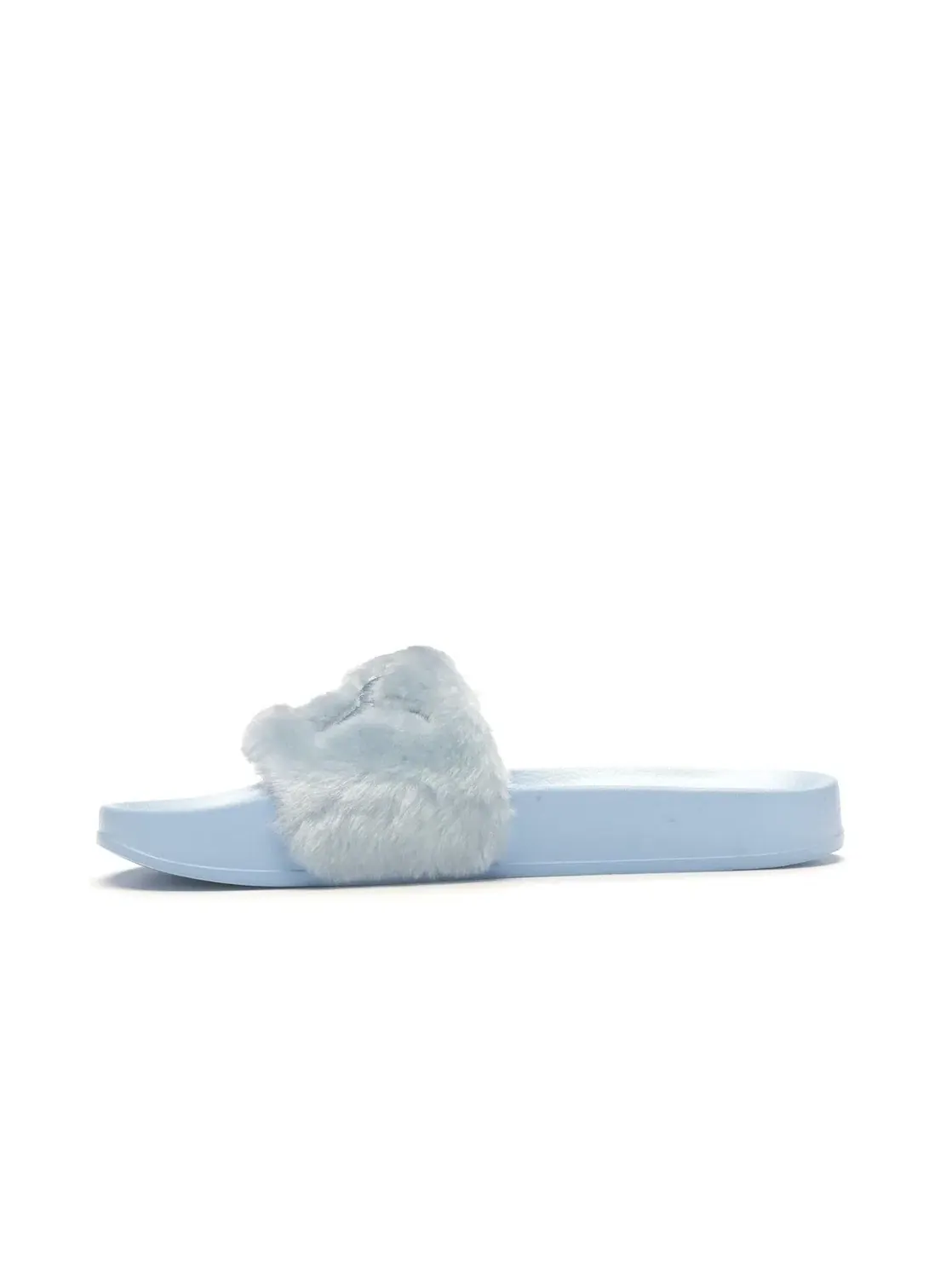 Женские сандалии-слайды с искусственным мехом Puma Fur Slide — изображение 3 из 4, синий/синий