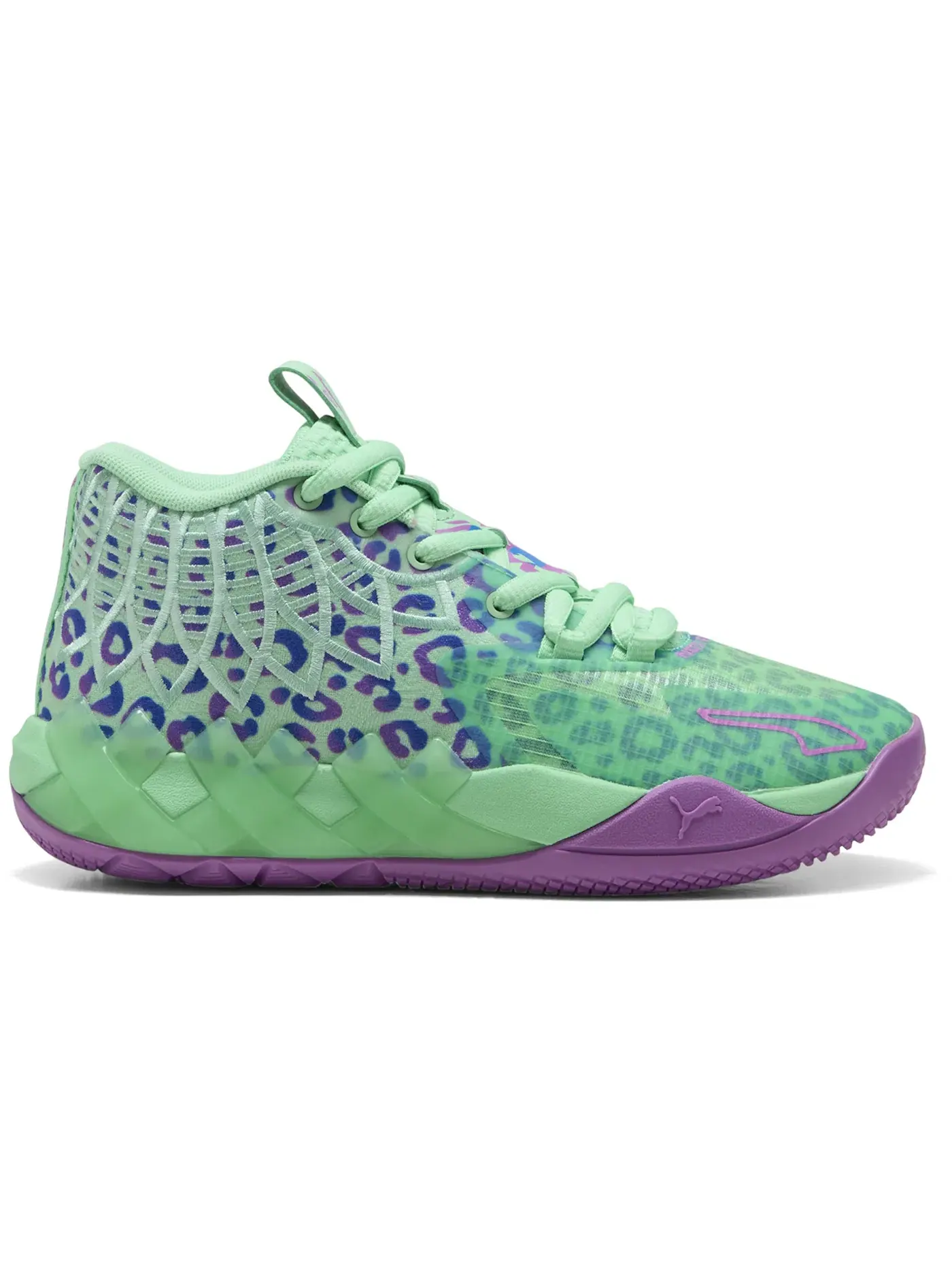 Детские кроссовки для мальчиков баскетбольные Puma LaMelo Ball MB.01 — изображение 1 из 1, зеленый/красный
