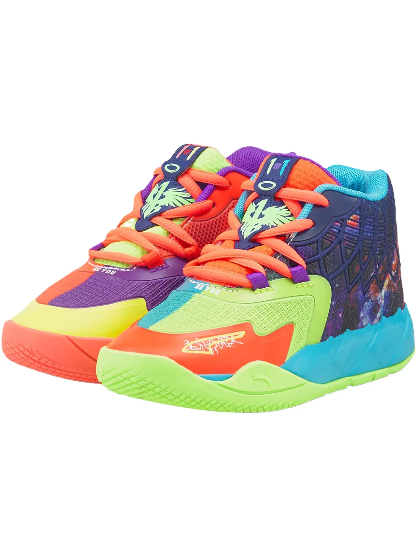 Детские кроссовки для мальчиков с подошвой Puma LaMelo Ball MB.01 Be You Puma — изображение 1 из 1, зеленый/красный