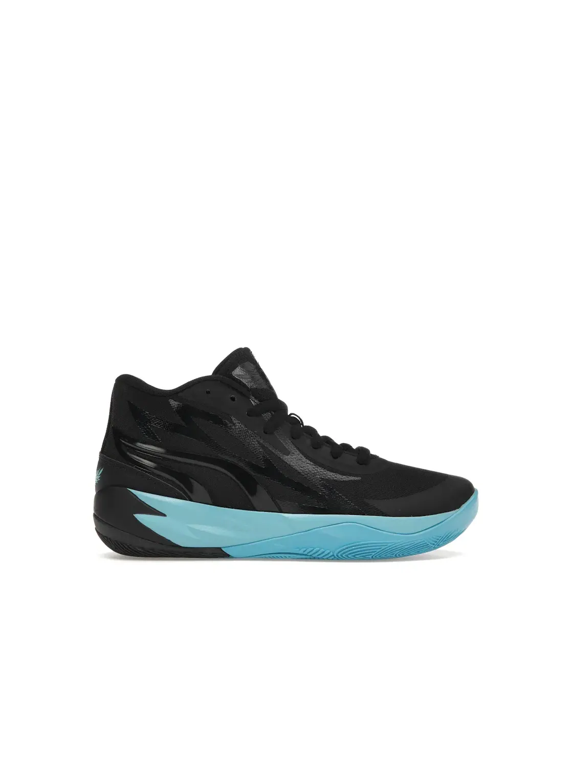Детские кроссовки для мальчиков с принтом Puma LaMelo Ball MB.02 Puma Black/Blue Atoll — изображение 1 из 4