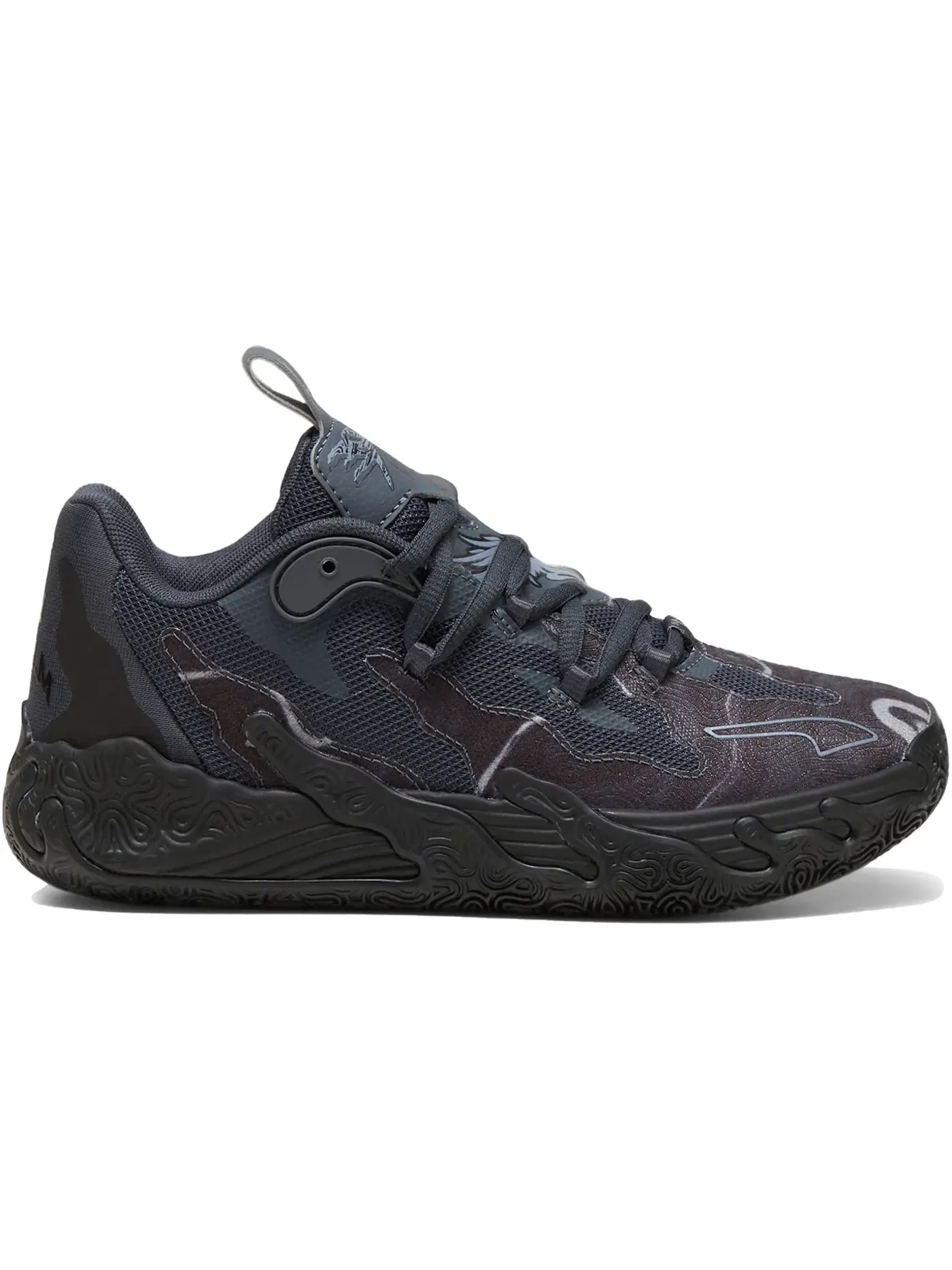 Детские кроссовки для мальчиков с длинным шнурком Puma LaMelo Ball MB.03 Lo Puma Black Strong Grey — изображение 1 из 1