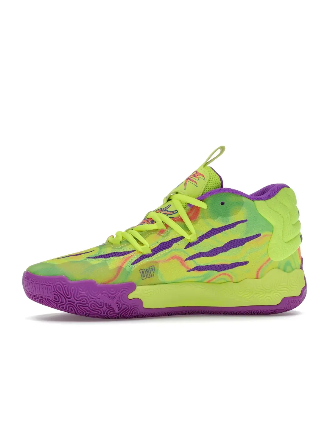 Детские кроссовки для мальчиков баскетбольные Puma LaMelo Ball MB.03 Spark — изображение 3 из 4, желтый/фиолетовый