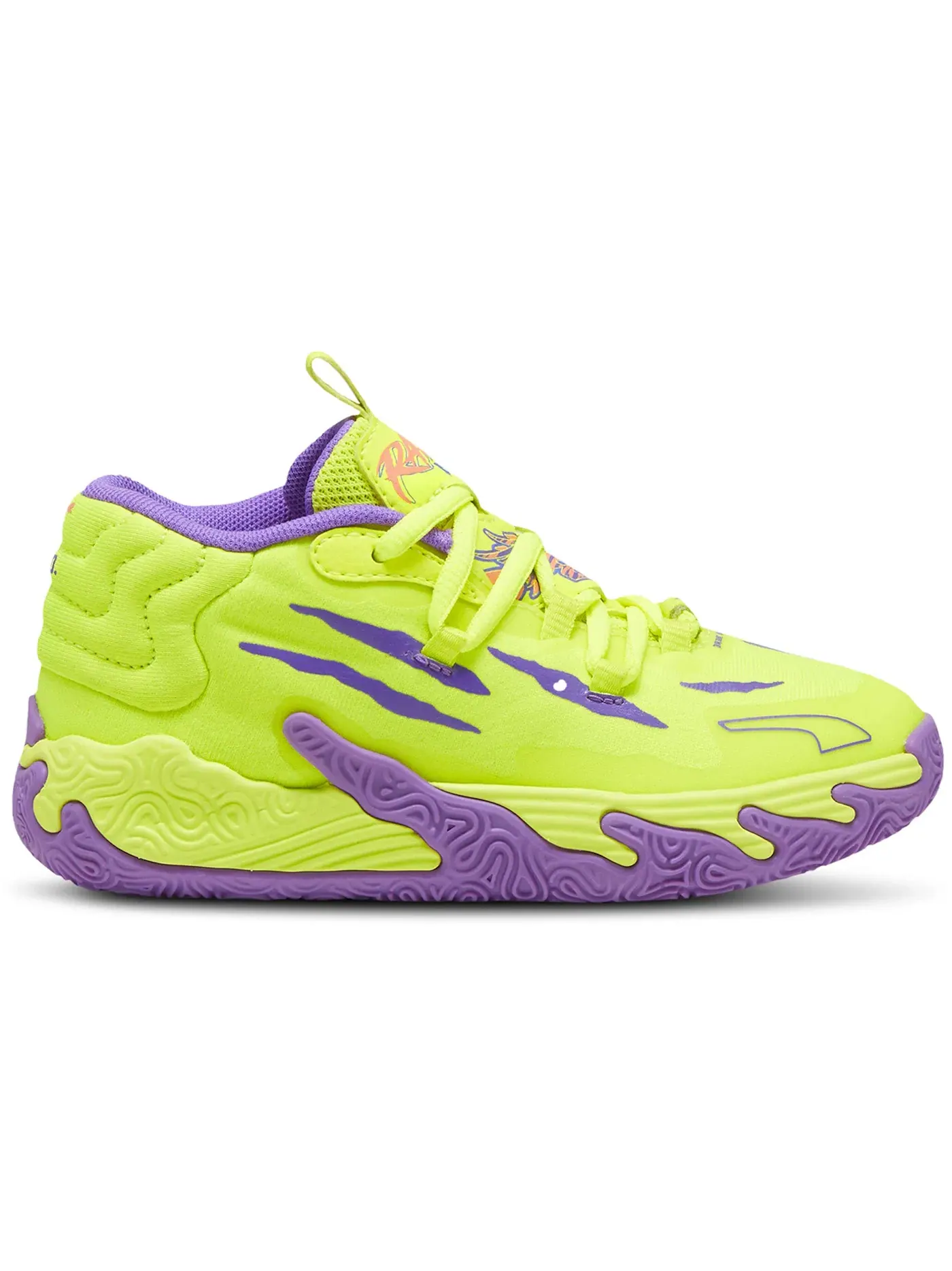 Детские кроссовки для мальчиков с длинным шнурком Puma LaMelo Ball MB.03 — изображение 1 из 1, желтый/фиолетовый