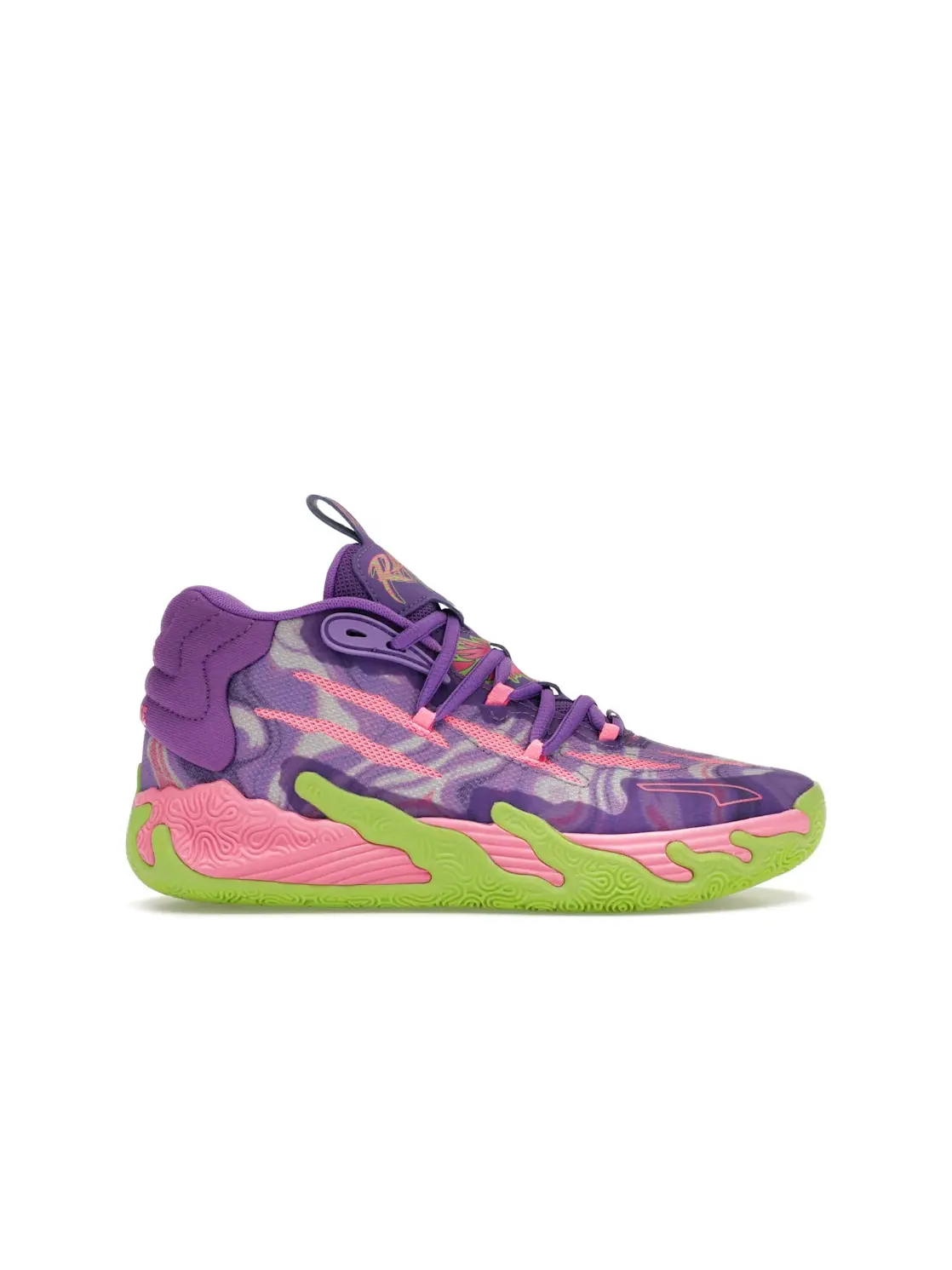 Детские кроссовки для мальчиков с принтом Puma LaMelo Ball MB.03 — изображение 1 из 4, фиолетовый-зеленый
